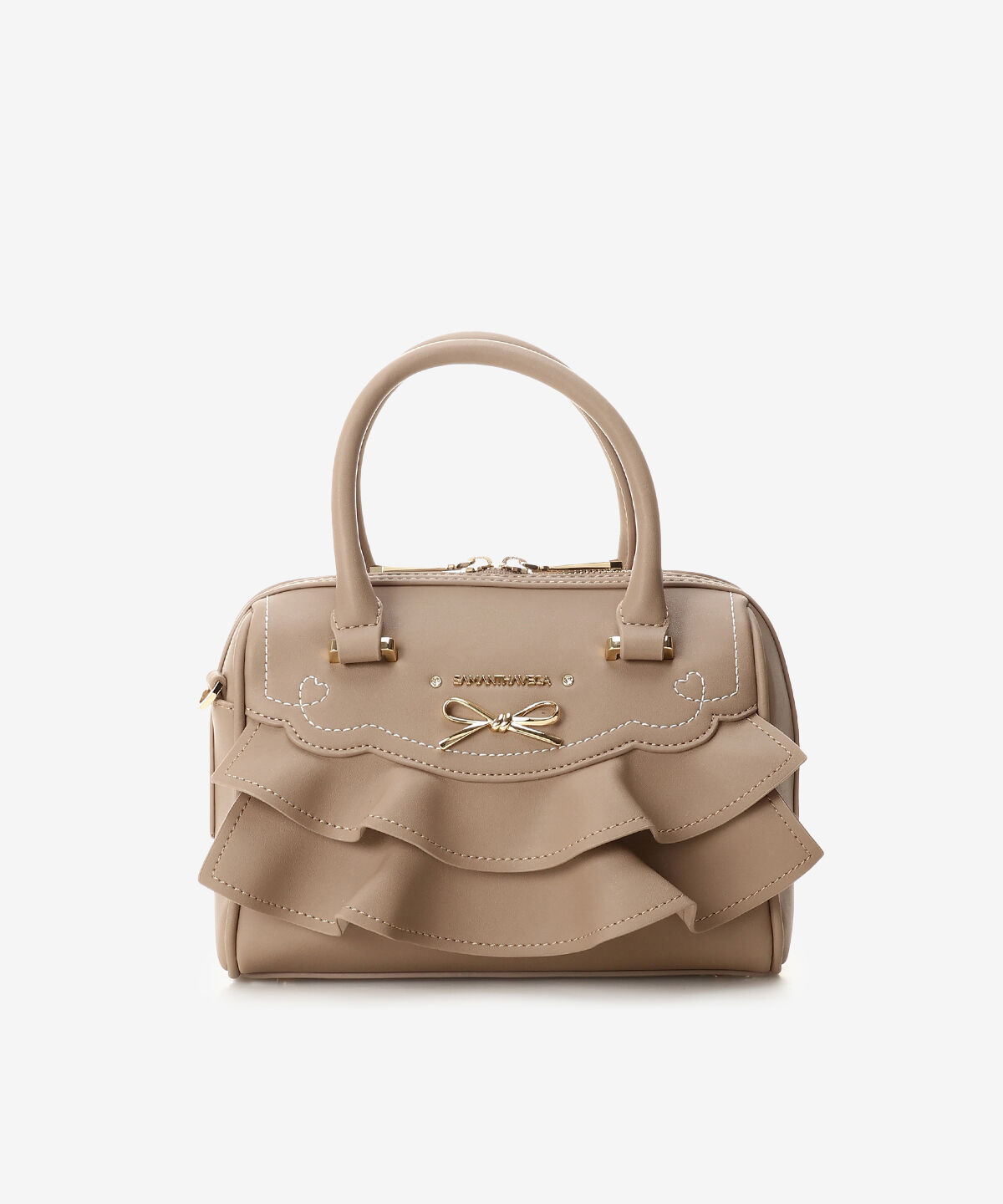 Samantha Vega「フリルリボンハンドバッグ」|ハンドバッグ|グレージュ