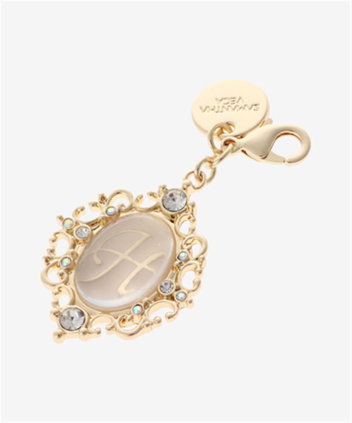 Samantha Vega「クリアカメオ風イニシャルファスナーチャーム（H）」|チャーム・キーホルダー|ゴールド