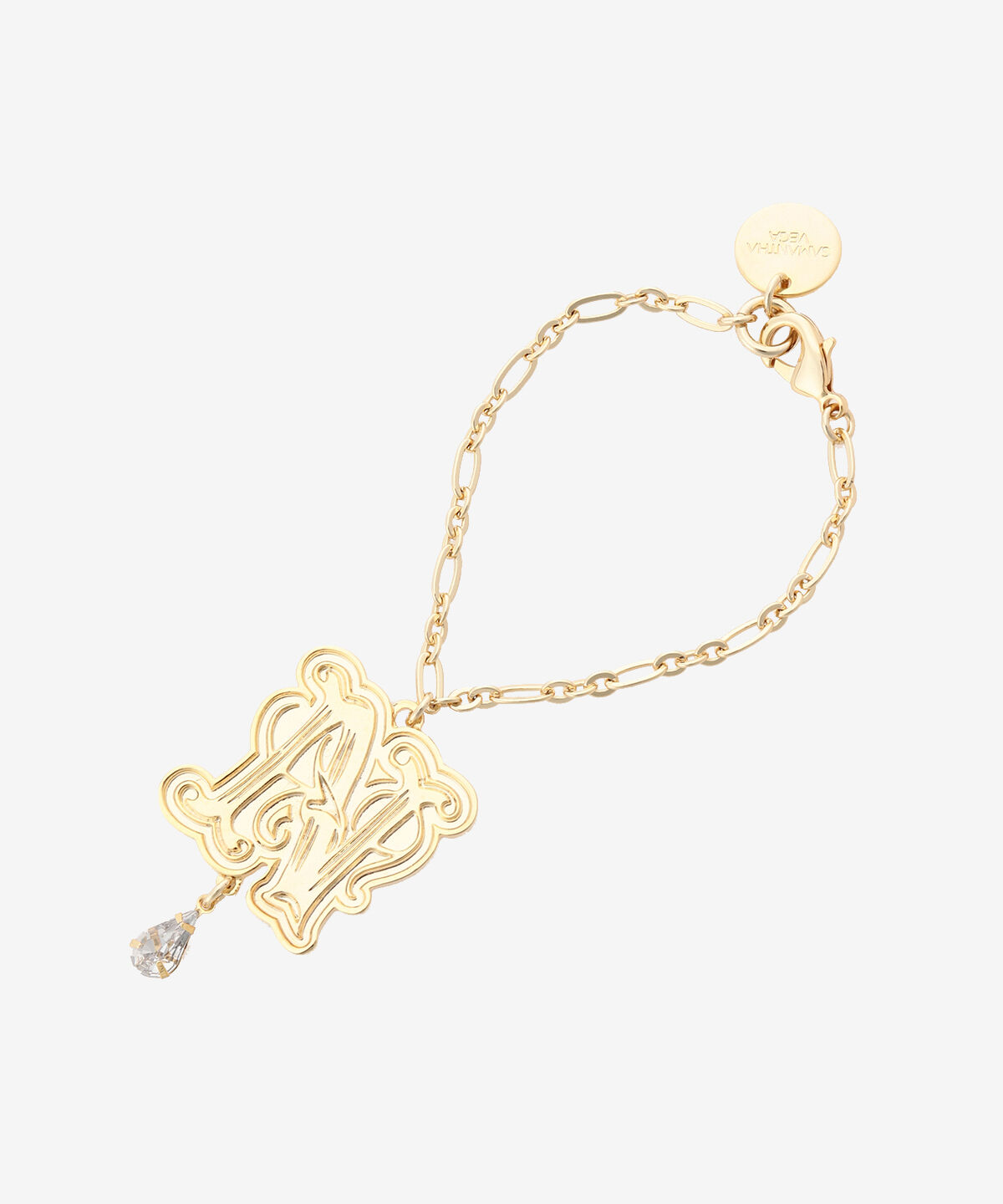 Samantha Vega「ドロップストーンイニシャルバッグチャーム（N）」|チャーム・キーホルダー|ゴールド