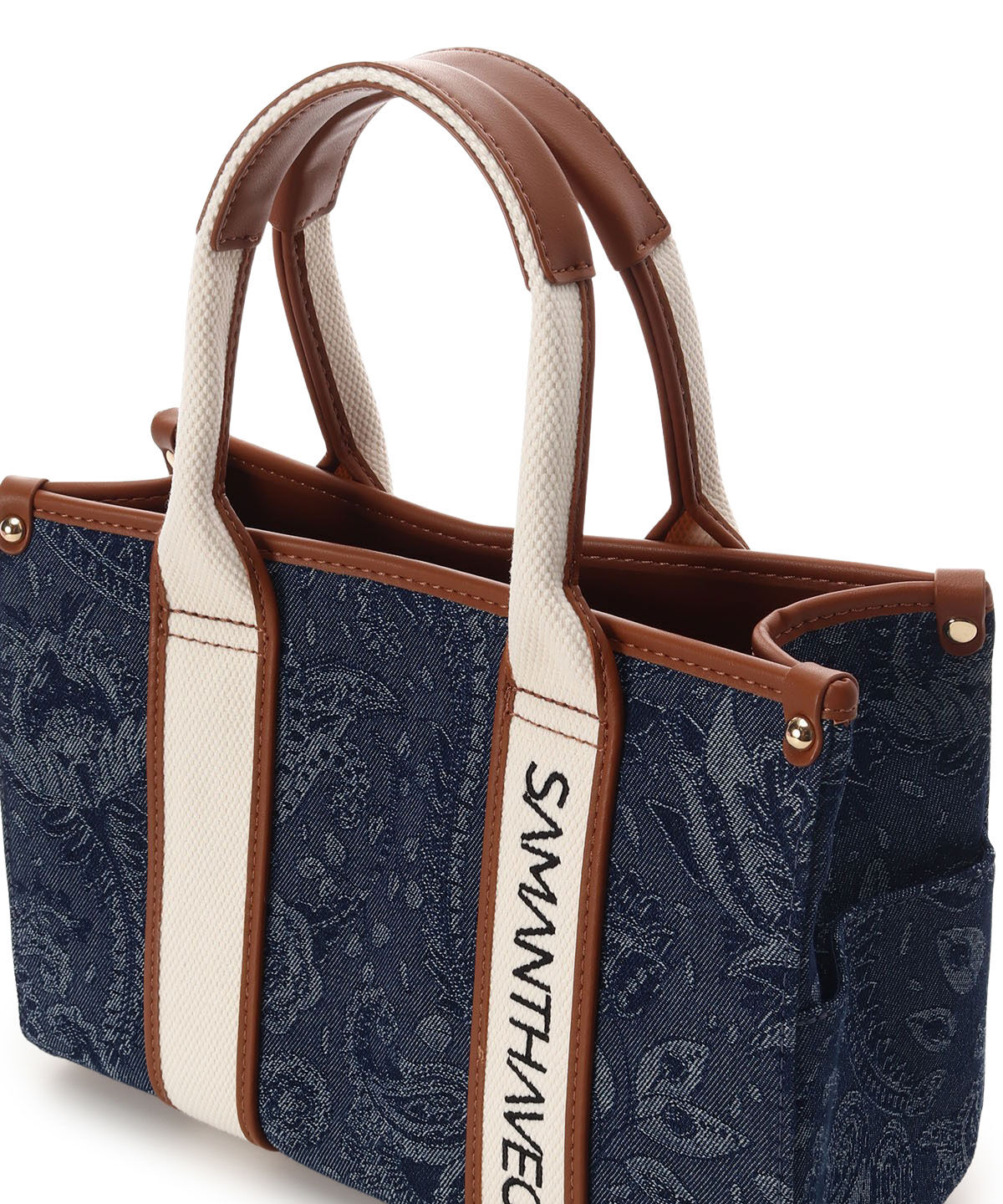 Samantha Vega「ロゴテープジャガード調トートバッグ（小）」|ハンドバッグ|