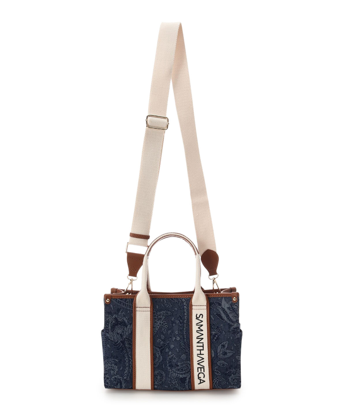 Samantha Vega「ロゴテープジャガード調トートバッグ（小）」|ハンドバッグ|