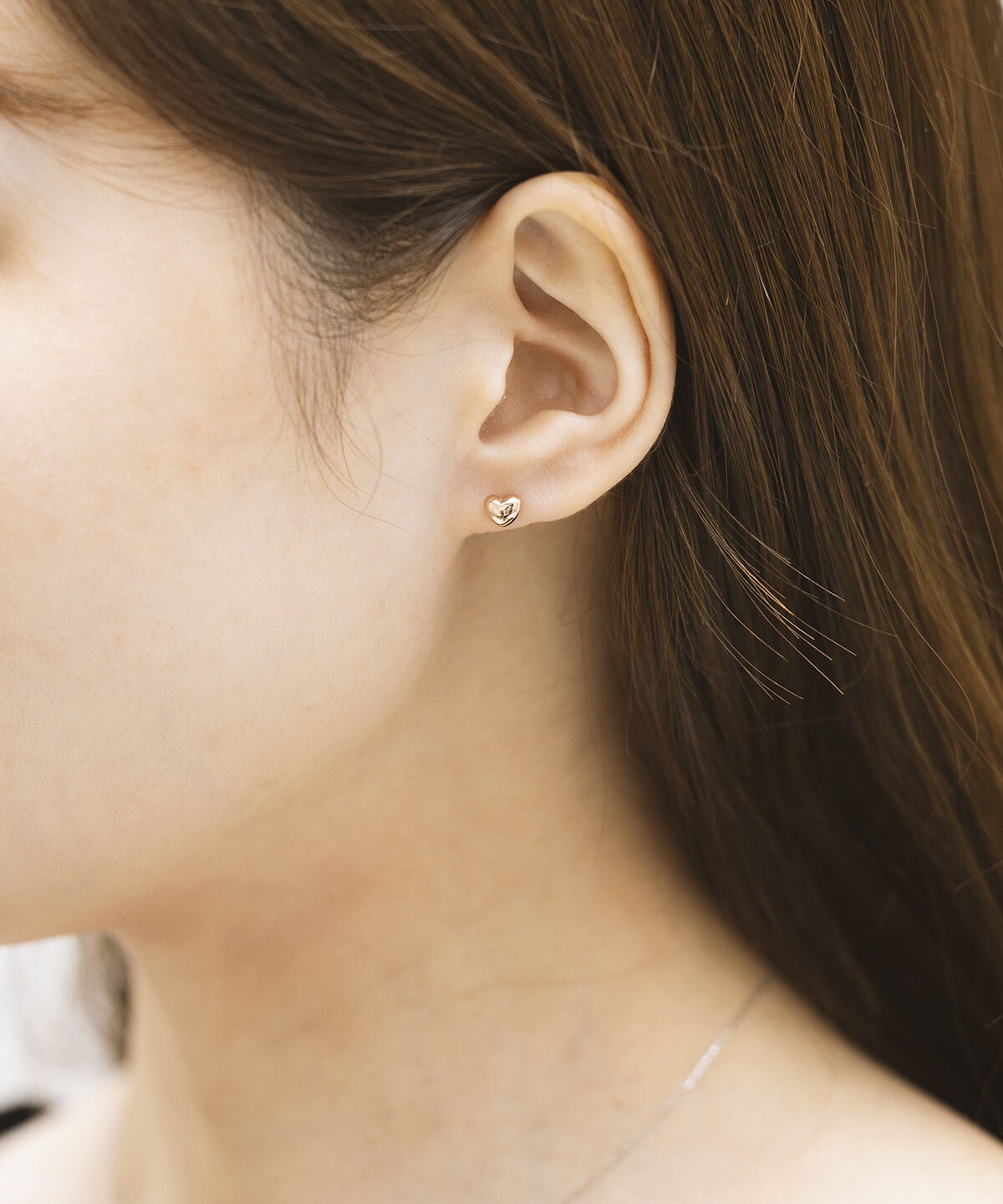 newme by Samantha Thavasa「K10 PG ハートモナカモチーフピアス」|ピアス|K10 PG