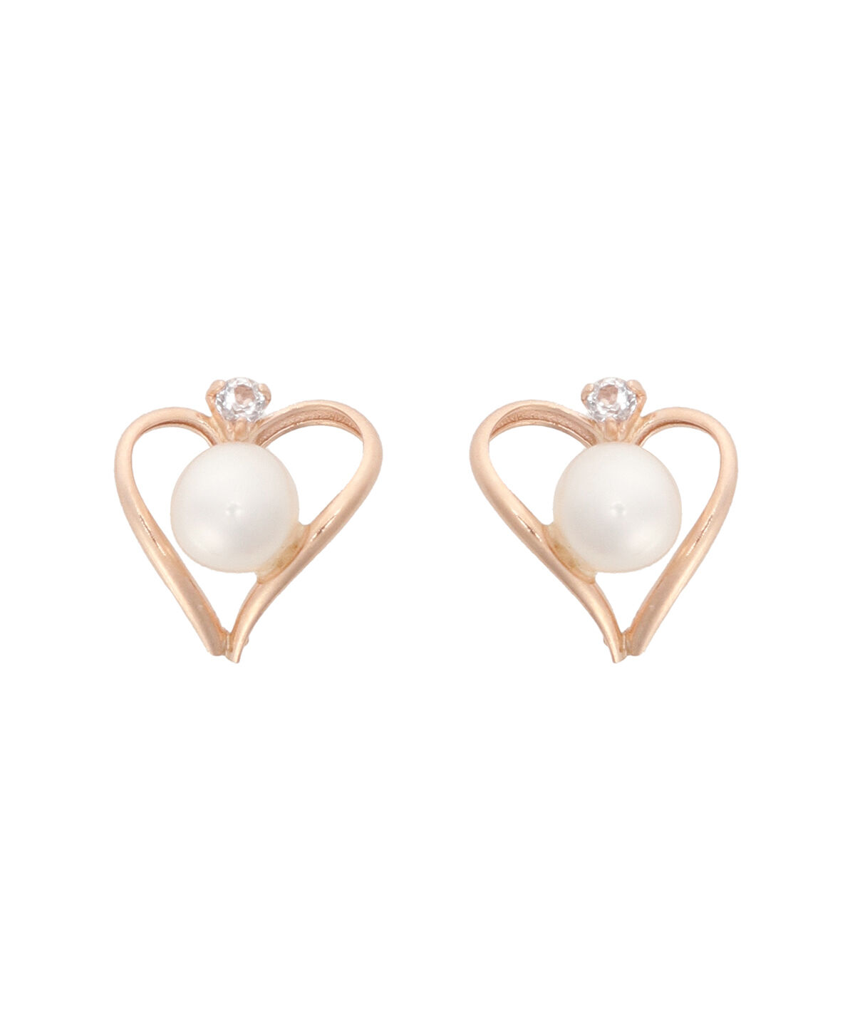 Samantha Tiara「K10 PG パールハートピアス≪6月 誕生石≫」|ピアス|K10 PG