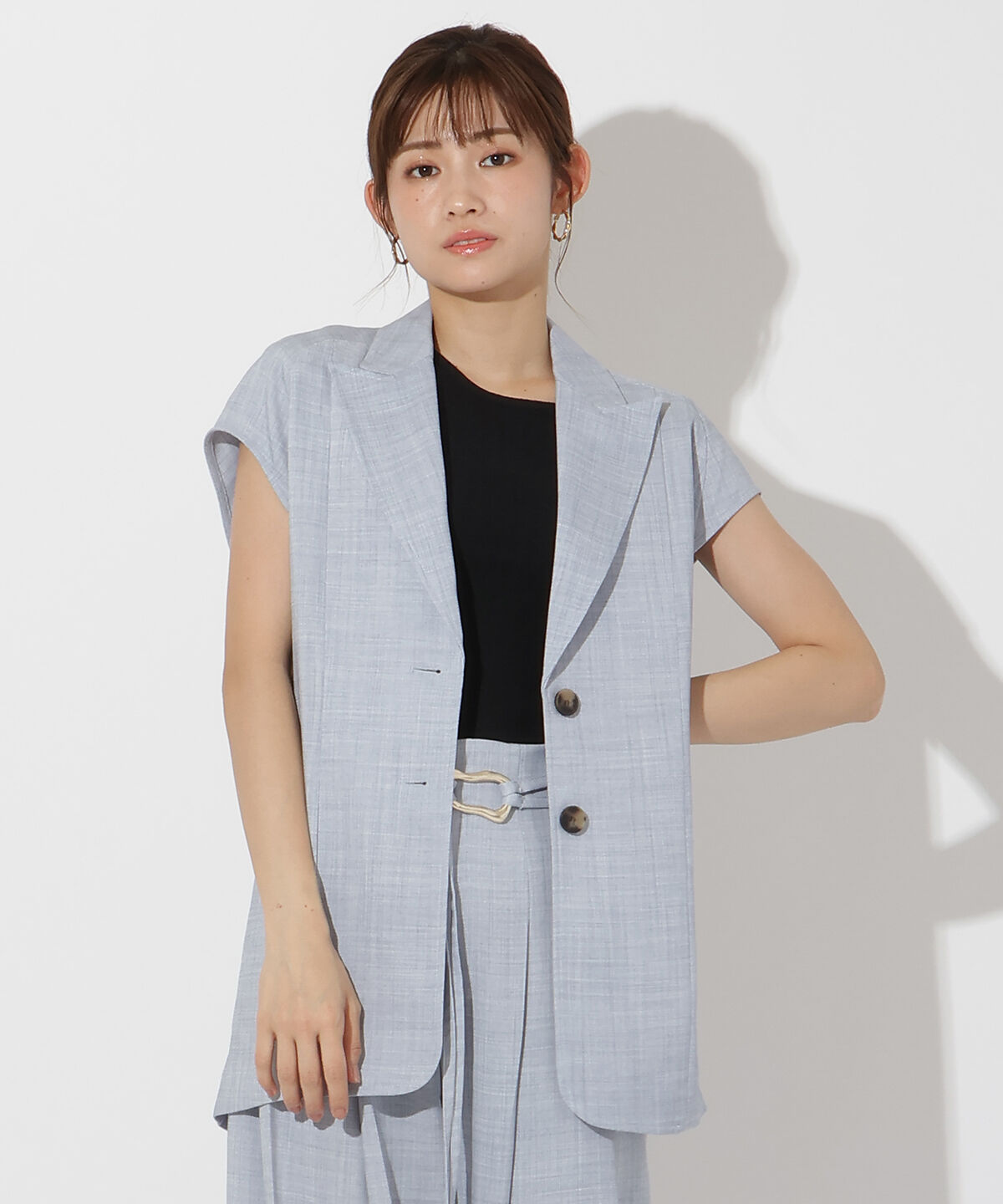 アンドクチュール「麻調サファリジレ」|その他|ブルー