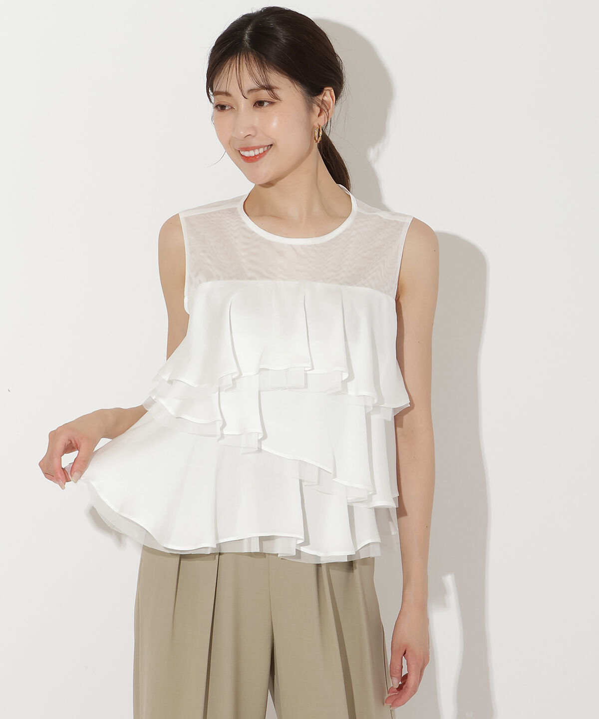 アンドクチュール「ティアードフリルブラウス」|シャツ・ブラウス|