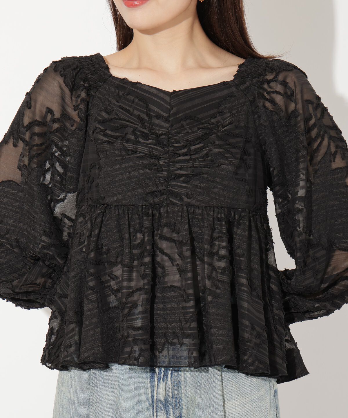 アンドクチュール「オパールシアーブラウス」|シャツ・ブラウス|