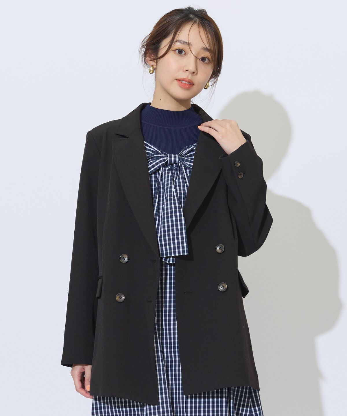 アンドクチュール「ダブルブレストオーバージャコット」|テーラードジャケット|