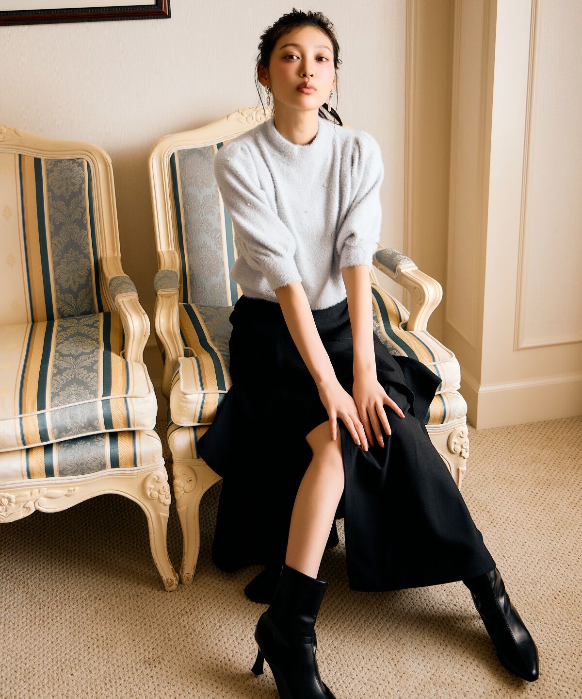 アンドクチュール「インナーミニティアードスカート」|フレア|