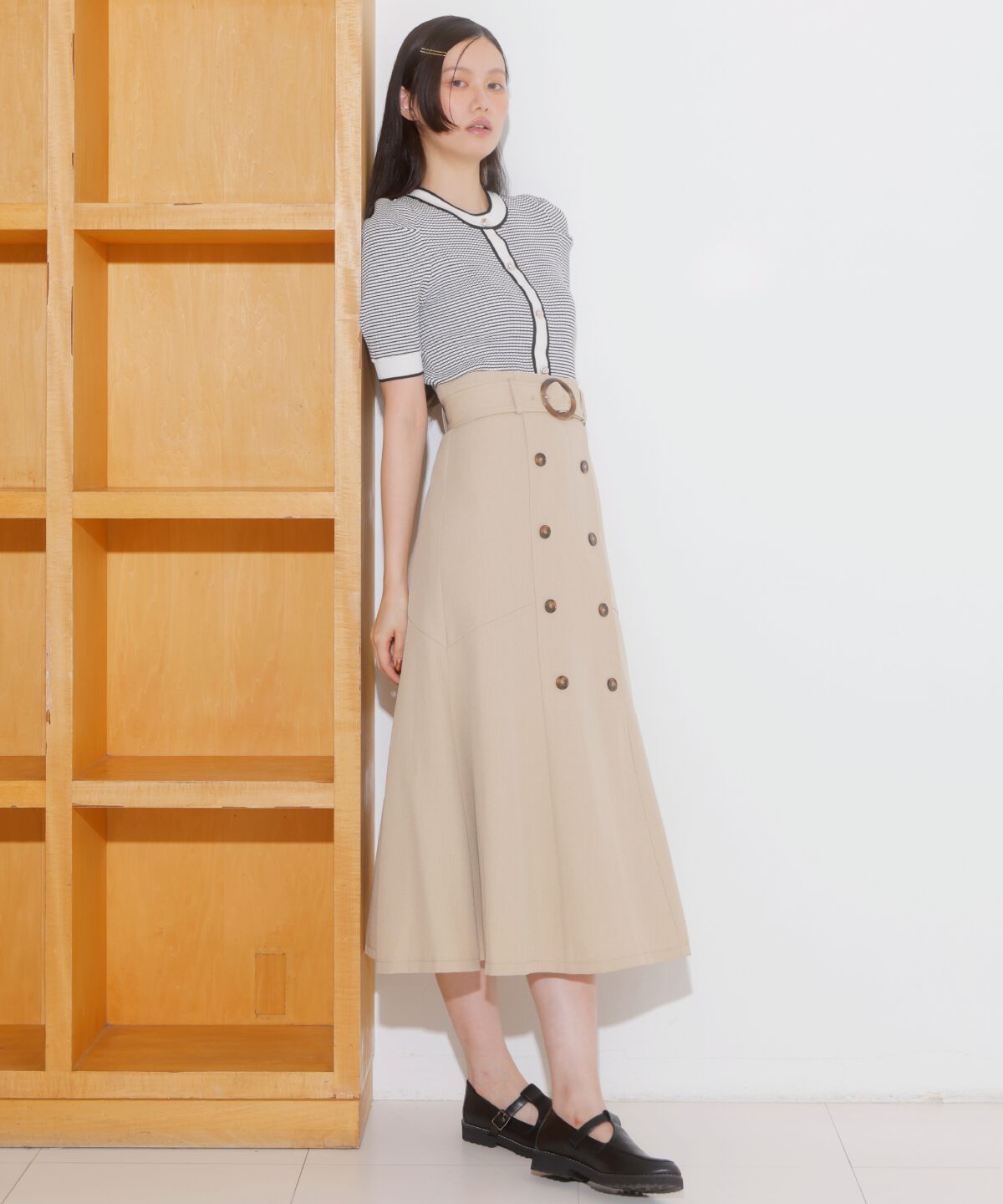 アンドクチュール「トレンチマーメイドスカート」|フレア|