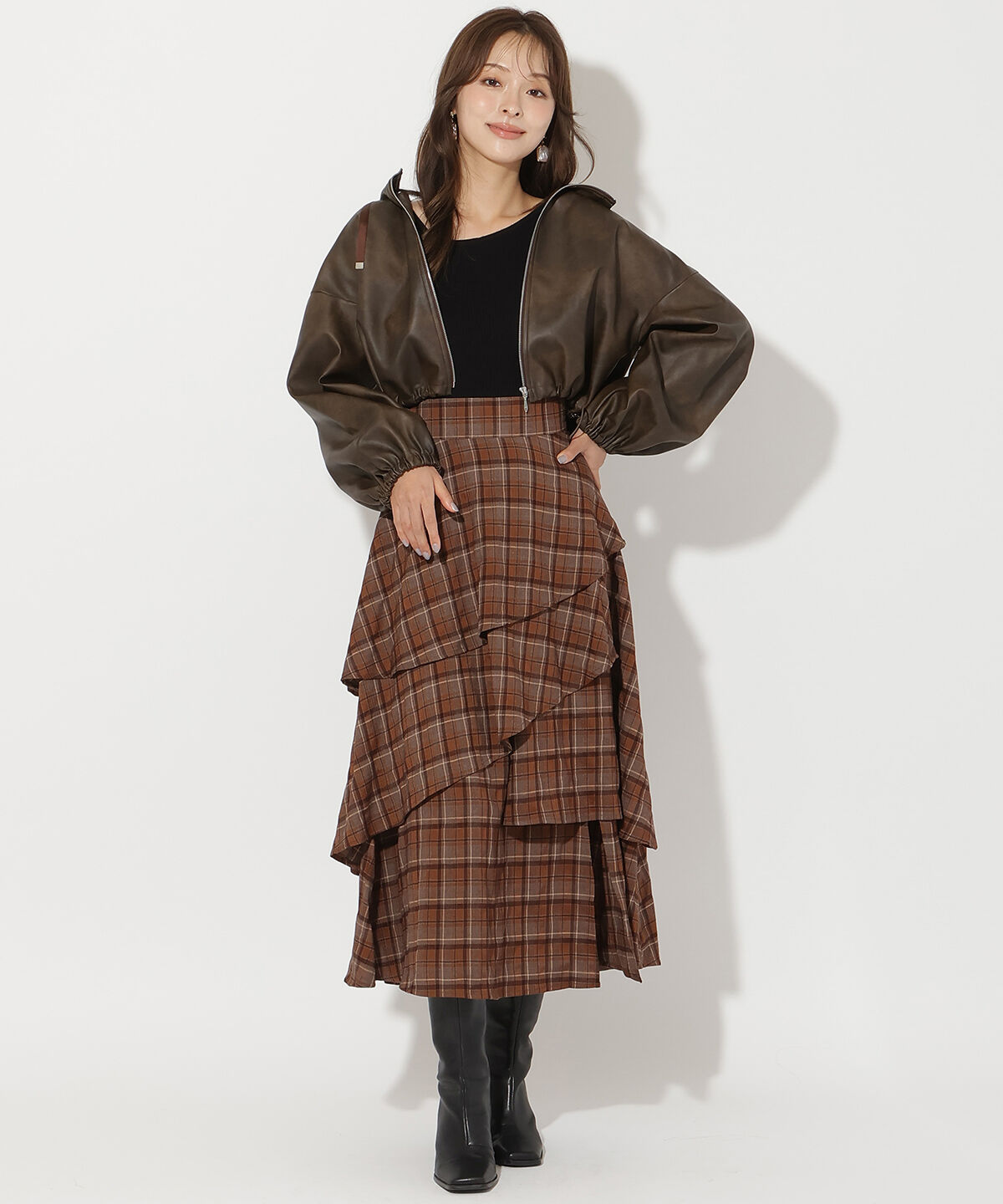 アンドクチュール「フェイクレザーブルゾン」|ブルゾン・スタジャン|