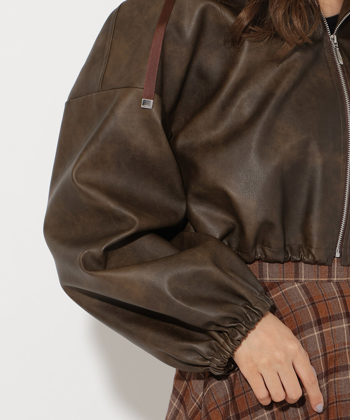 アンドクチュール「フェイクレザーブルゾン」|ブルゾン・スタジャン|