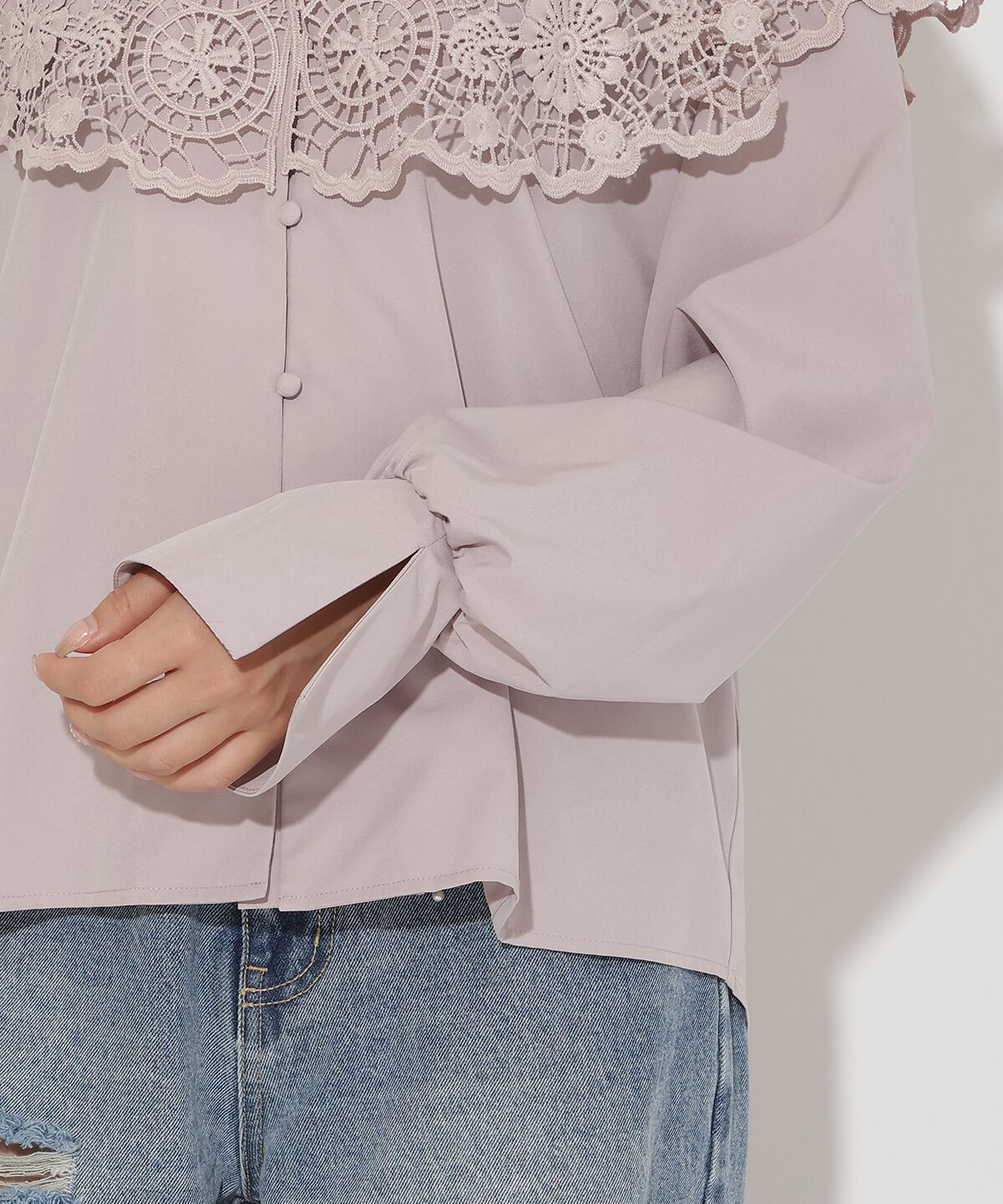 アンドクチュール「レースカラーブラウス」|シャツ・ブラウス|