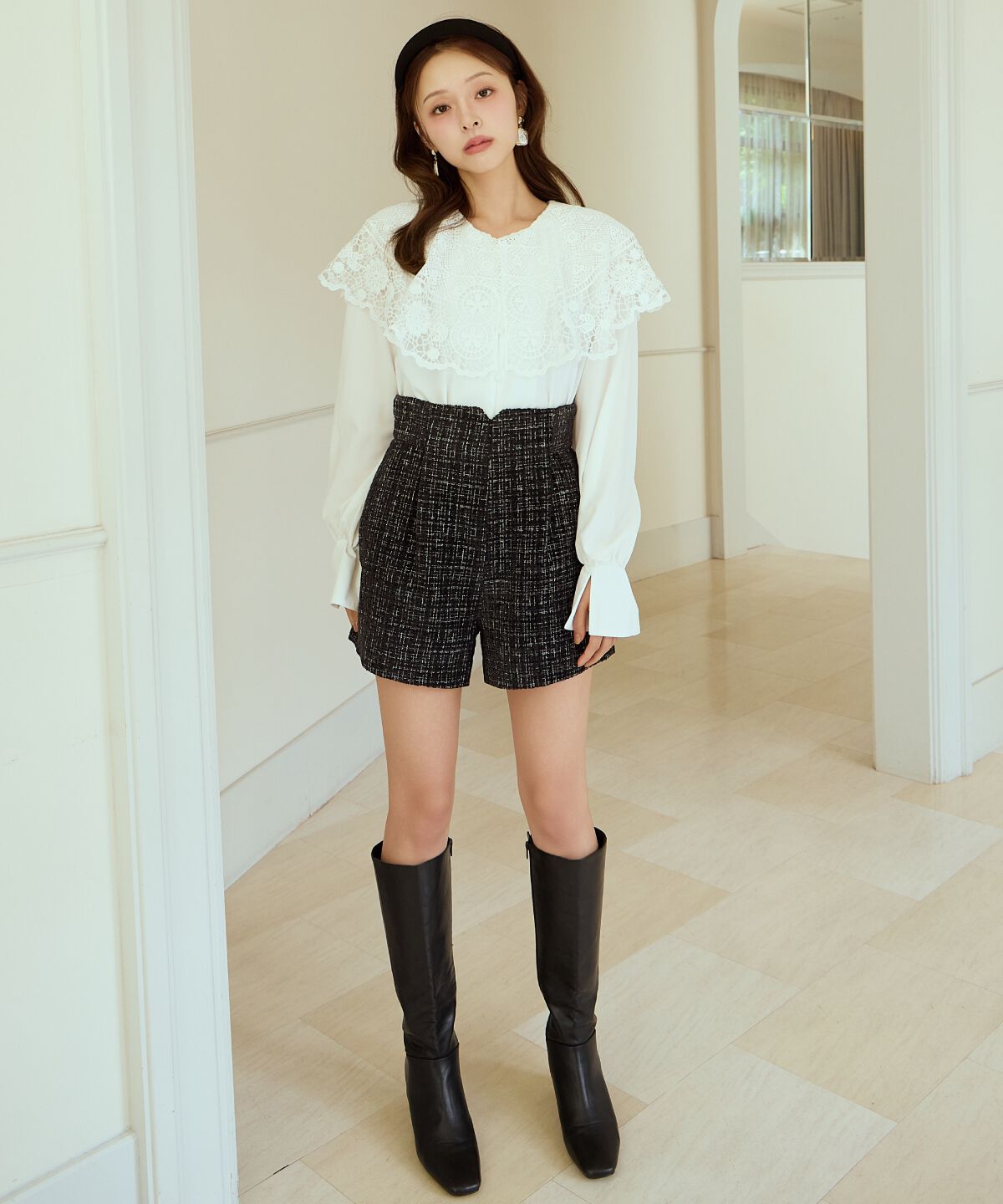 アンドクチュール「ツイードショートパンツ」|キュロット|