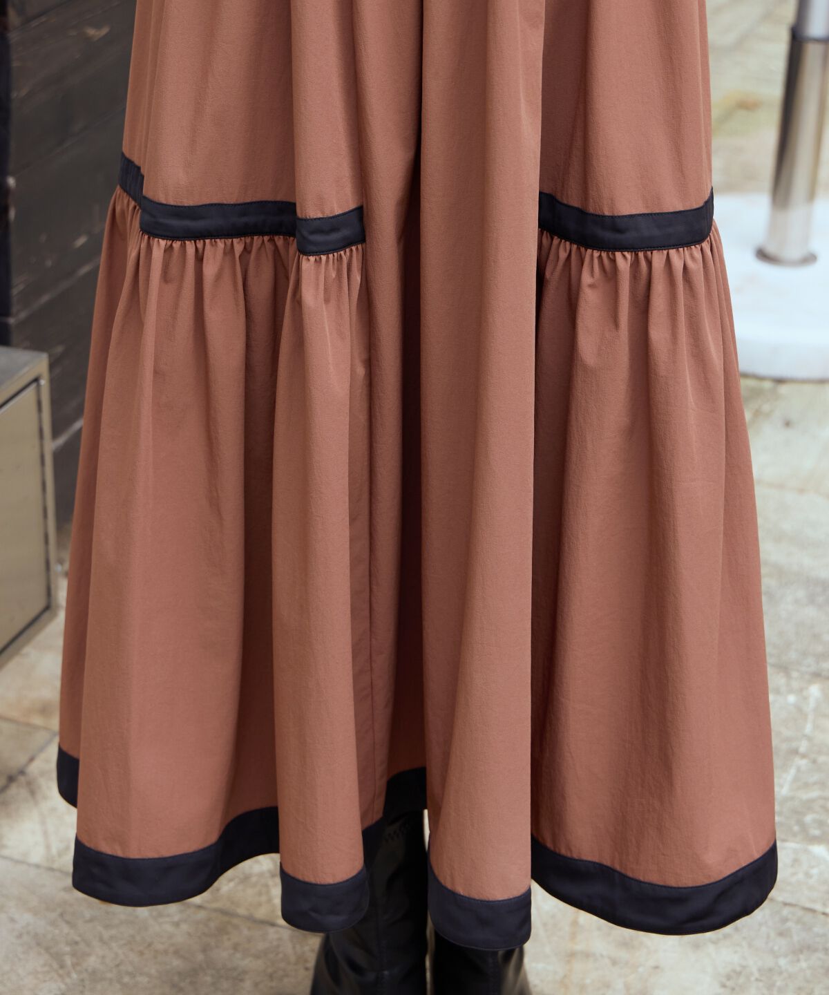 アンドクチュール「配色ニットドッキングワンピース」|ワンピース|