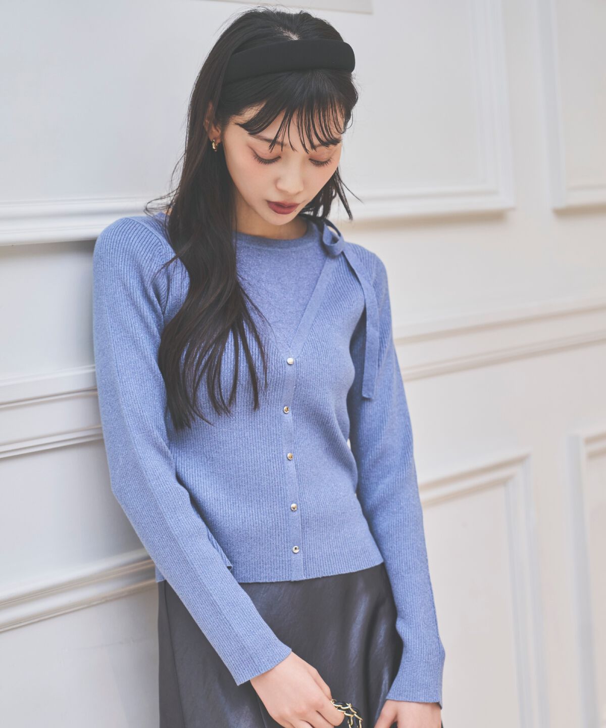 アンドクチュール「ホルタードッキングカーディガン風プルオーバー」|ニット・セーター|