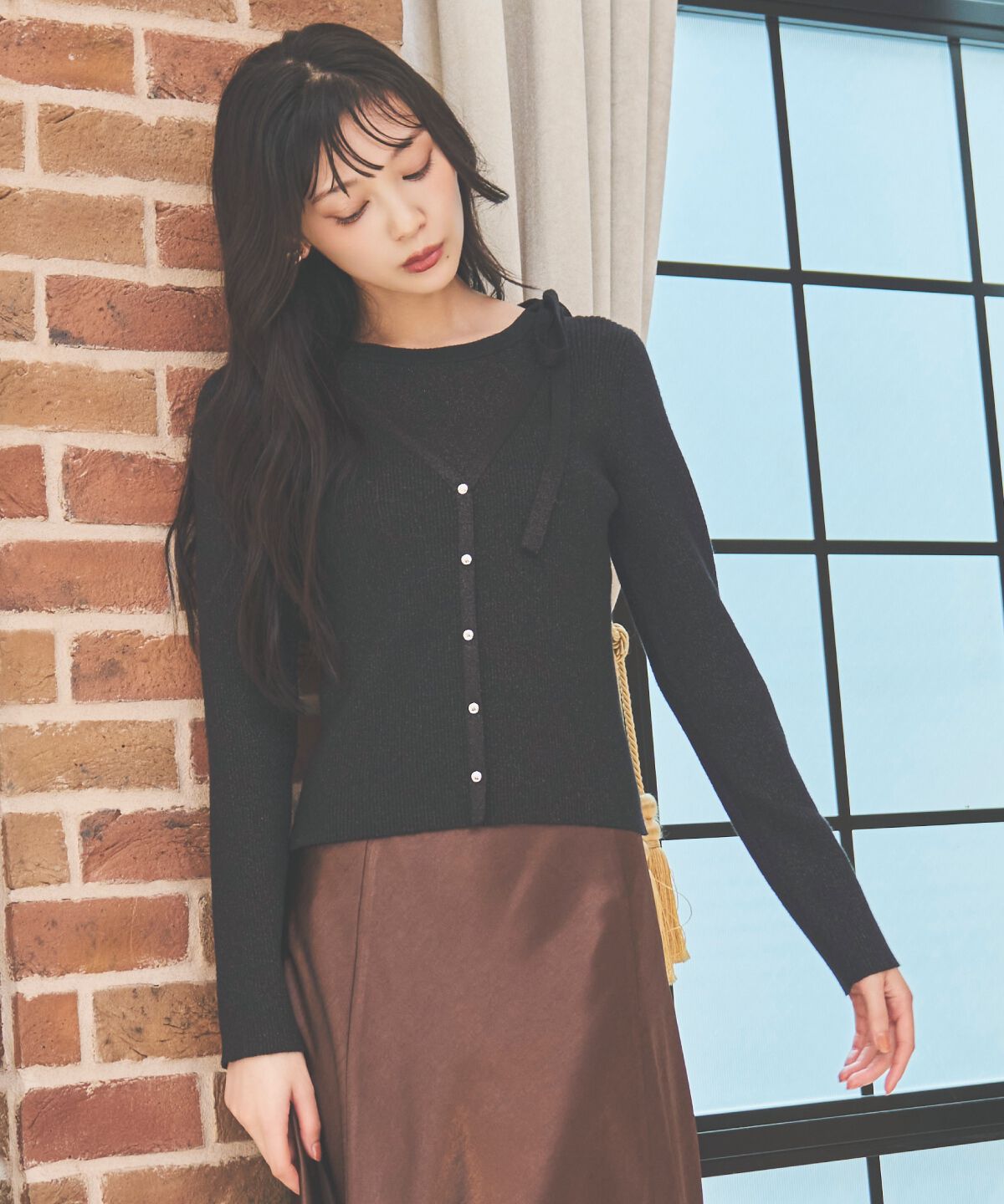 アンドクチュール「ホルタードッキングカーディガン風プルオーバー」|ニット・セーター|