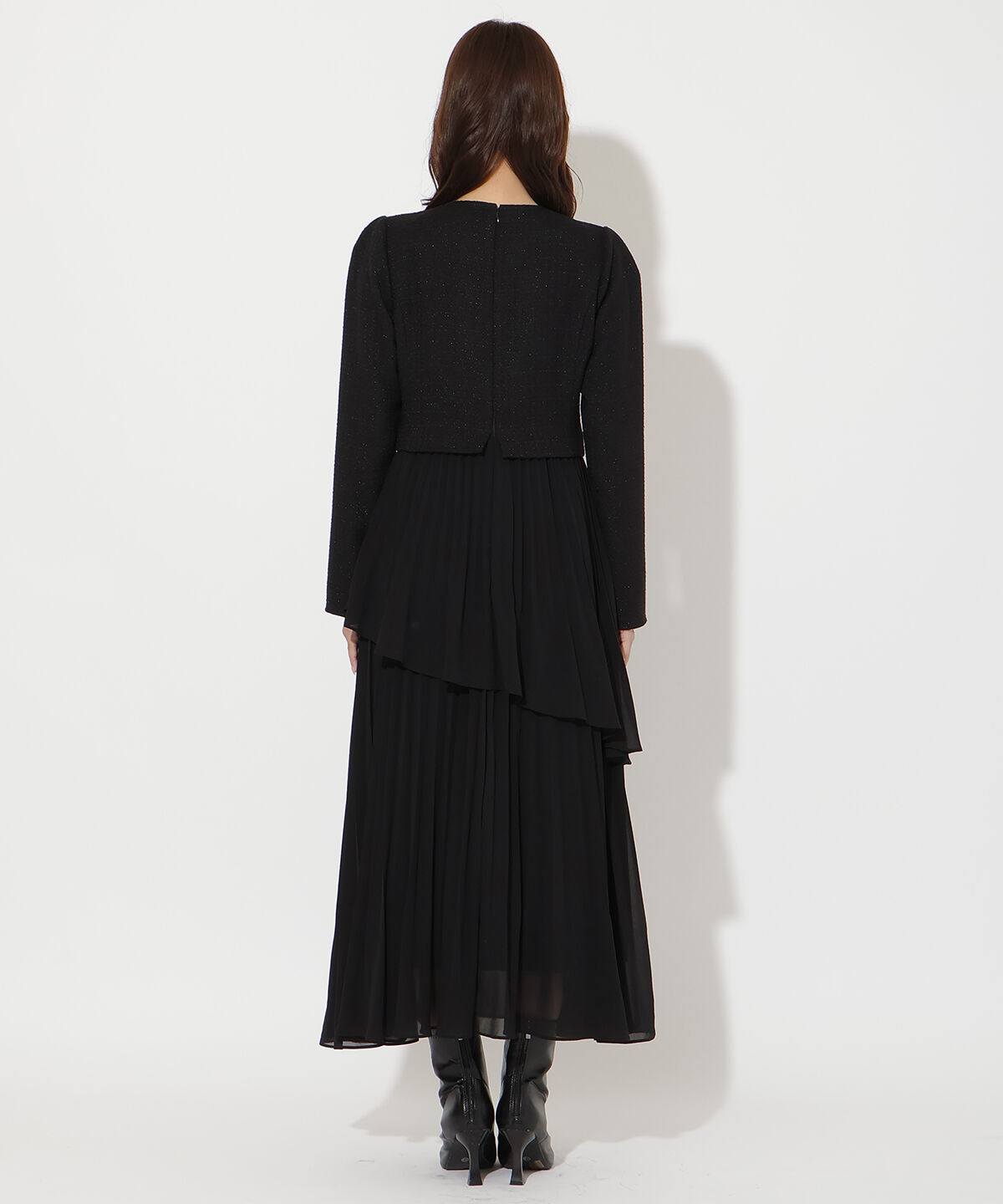 アンドクチュール「ツイードジャケットドッキングワンピース」|ワンピース|