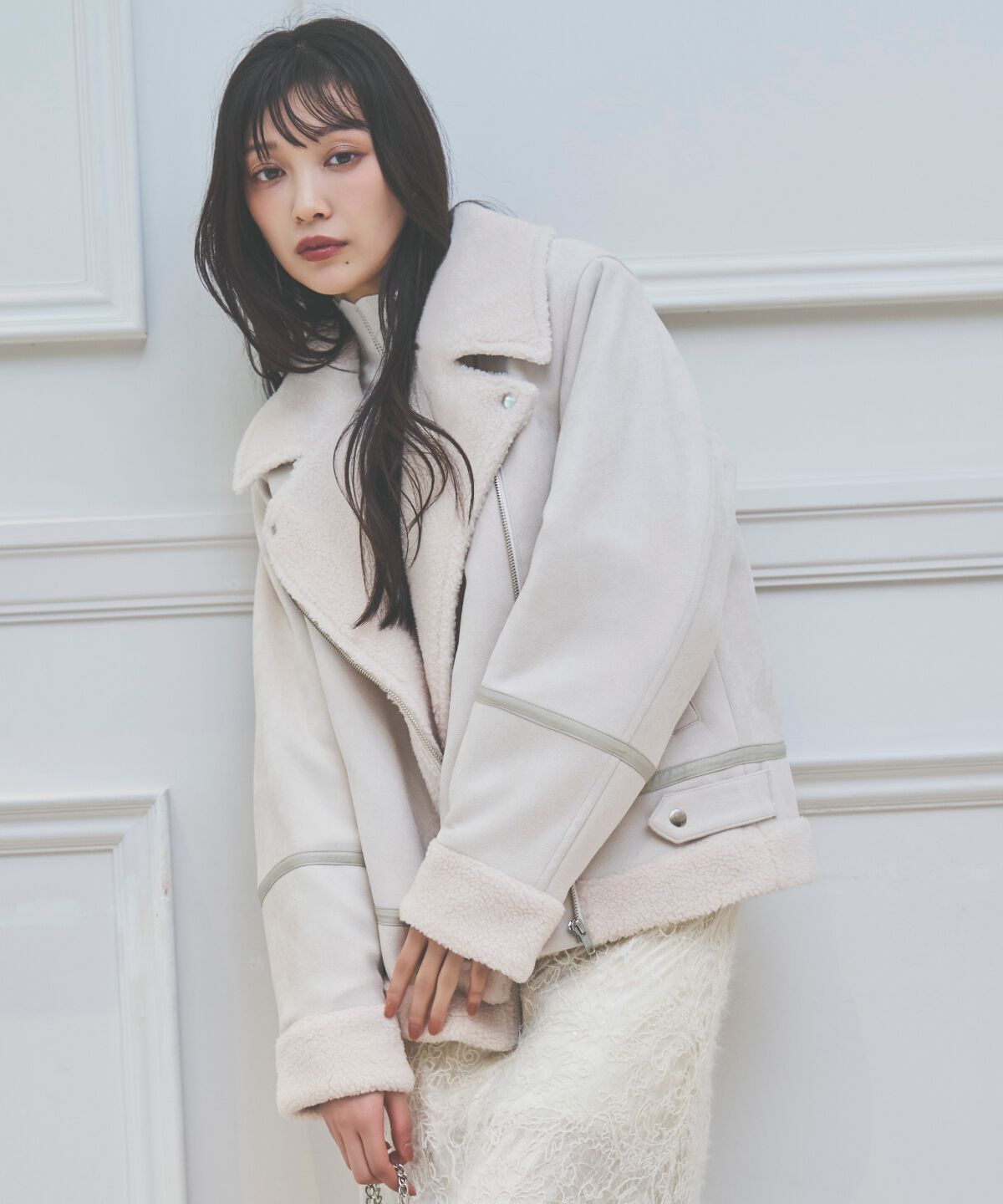 アンドクチュール「ムートンボアライダースブルゾン」|その他|ﾗｲﾄﾍﾞｰｼﾞｭ