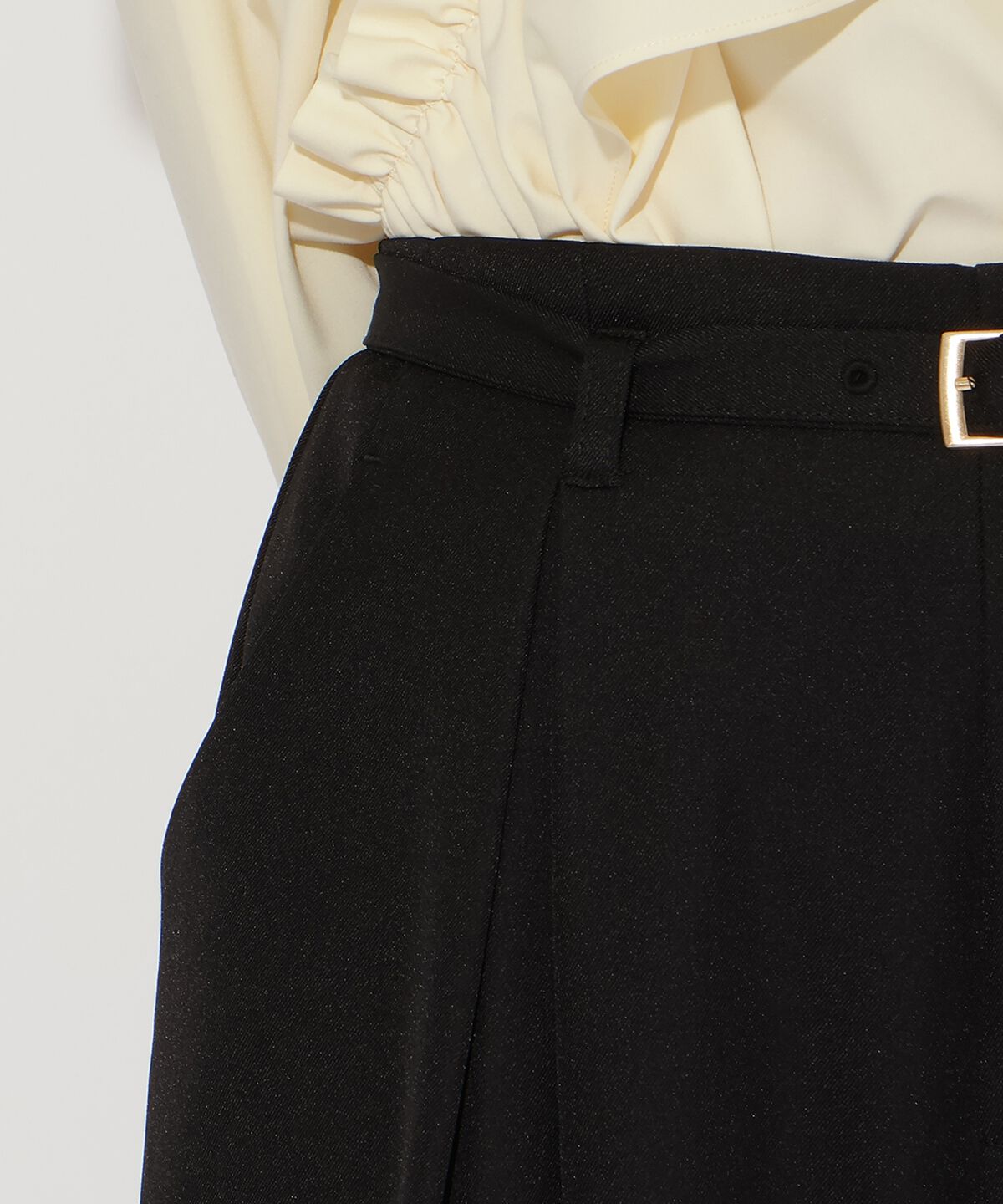 アンドクチュール「ベルト付きタックワイドパンツ」|その他|