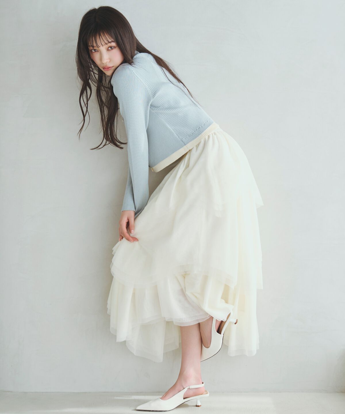 アンドクチュール「襟付きレイヤード風カーディガン」|カーディガン|