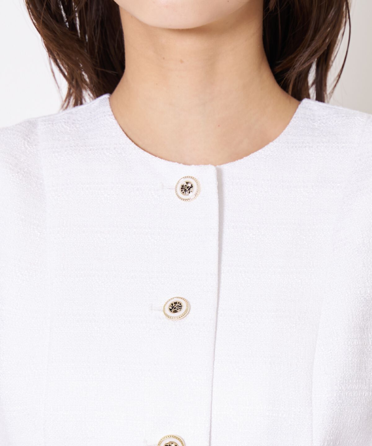 アンドクチュール「ツイードジャケットドッキングワンピース」|ワンピース|