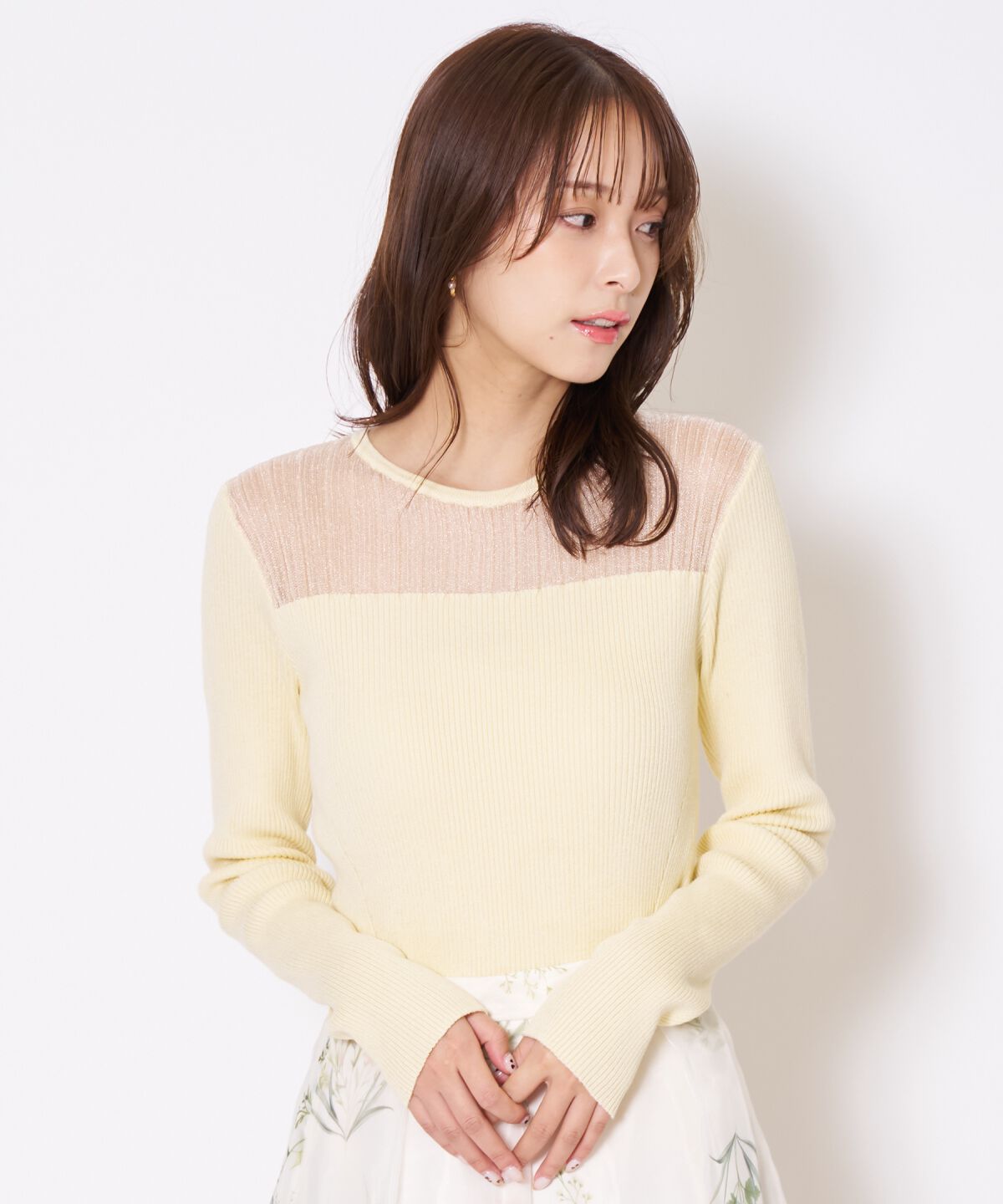 アンドクチュール「シアーリブニットプルオーバー」|ニット・セーター|