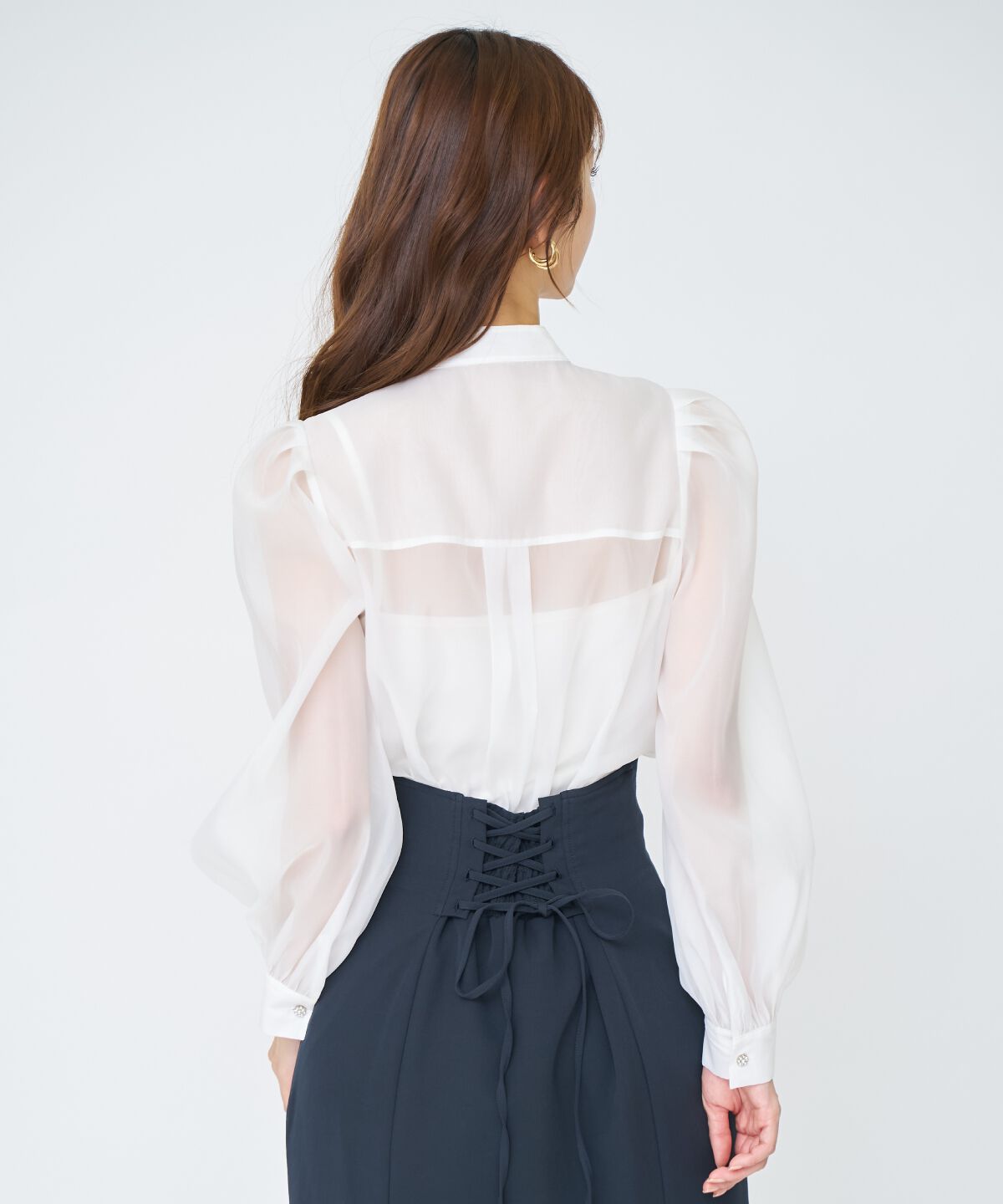 アンドクチュール「シアーボウタイブラウス」|シャツ・ブラウス|