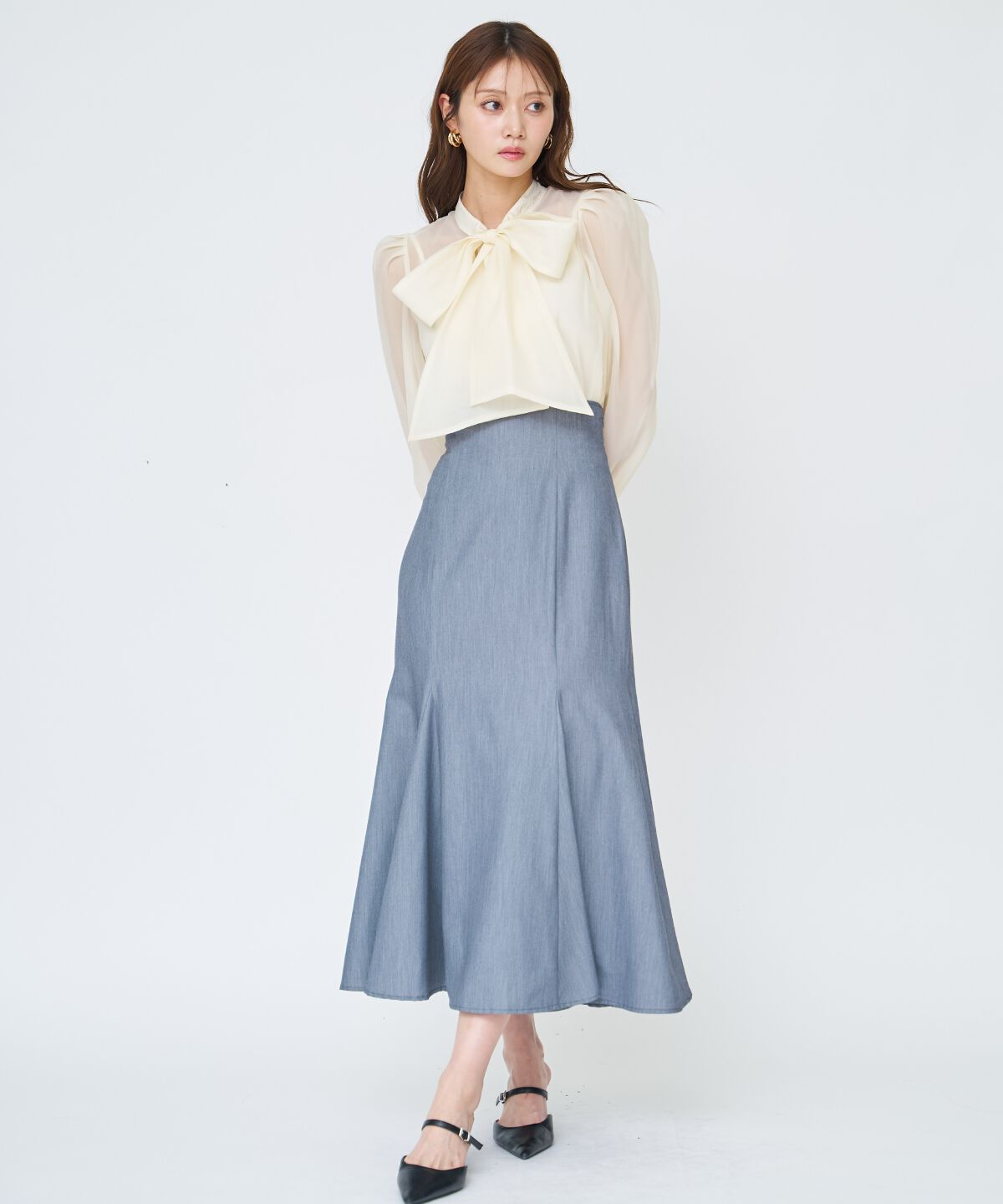 アンドクチュール「シアーボウタイブラウス」|シャツ・ブラウス|