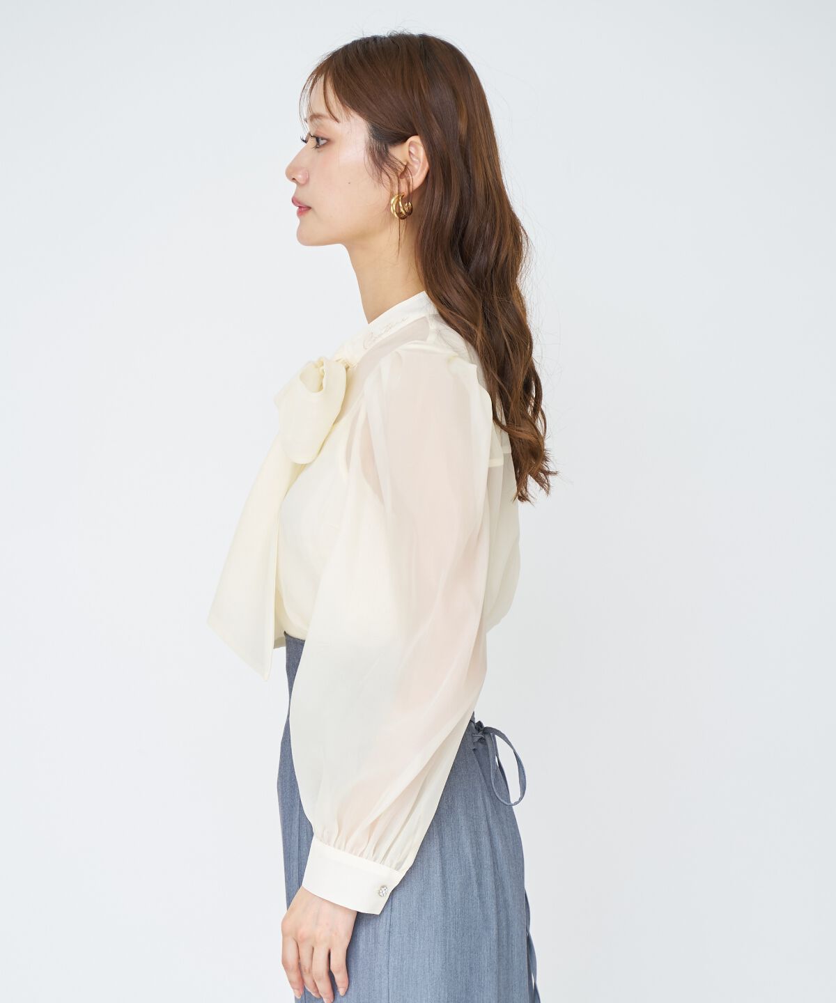 アンドクチュール「シアーボウタイブラウス」|シャツ・ブラウス|