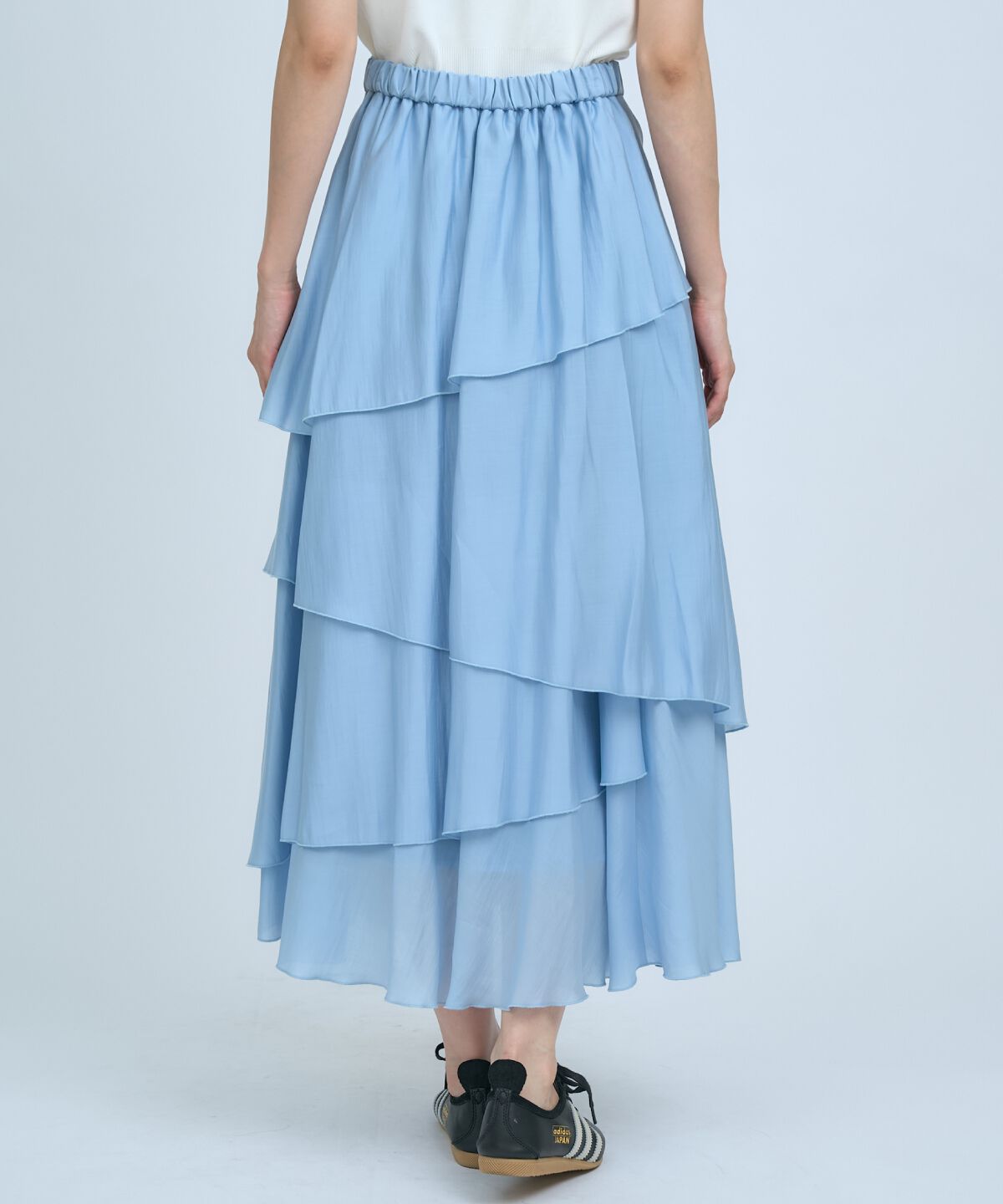 アンドクチュール「アシンメトリーシフォンラッフルスカート」|フレア|