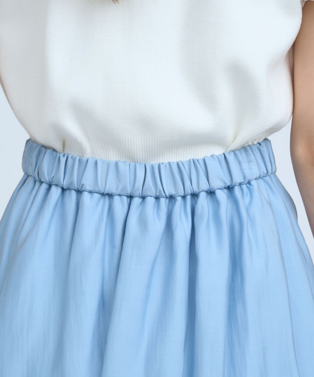 アンドクチュール「アシンメトリーシフォンラッフルスカート」|フレア|