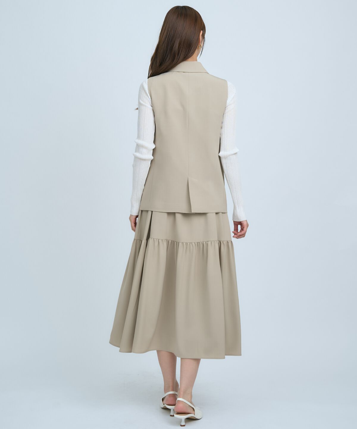 アンドクチュール「テーラードジレ&times;ティアードキャミワンピース」|ワンピース|