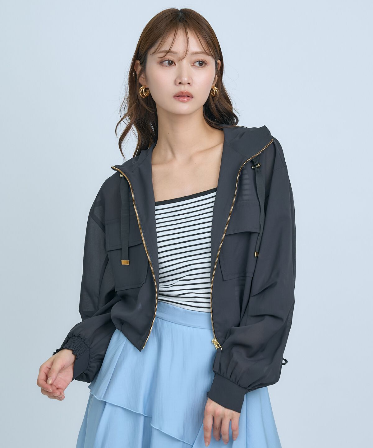 アンドクチュール「シアーフーディーブルゾン」|ブルゾン・スタジャン|