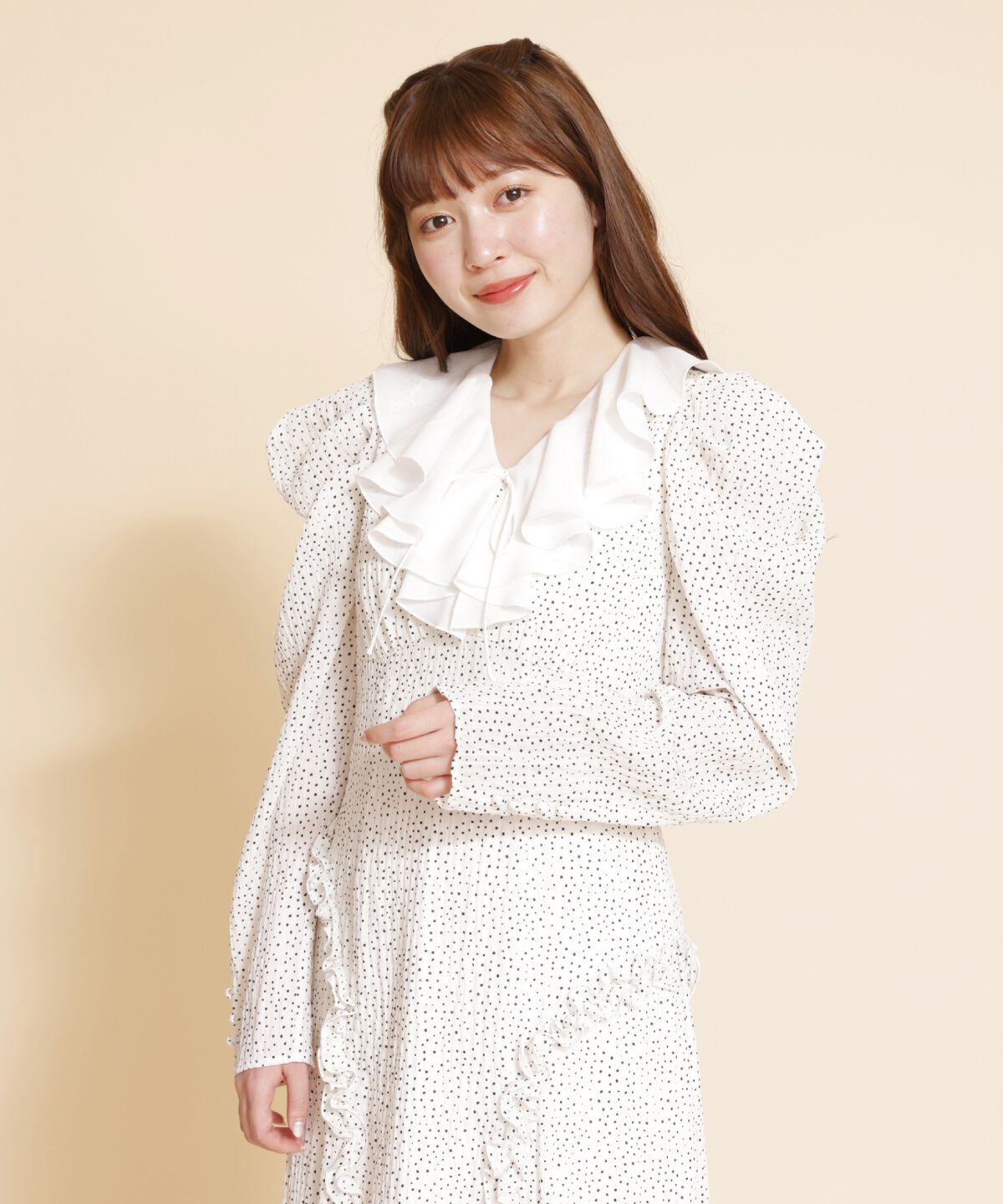 REDYAZEL「フリルカラードットワンピース」|ワンピース|