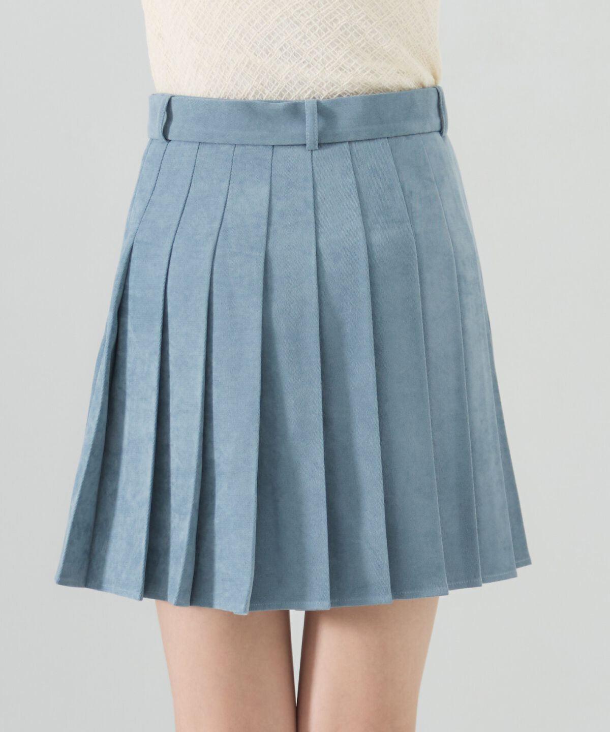 REDYAZEL「ベルテッドプリーツミニスカート」|フレア|