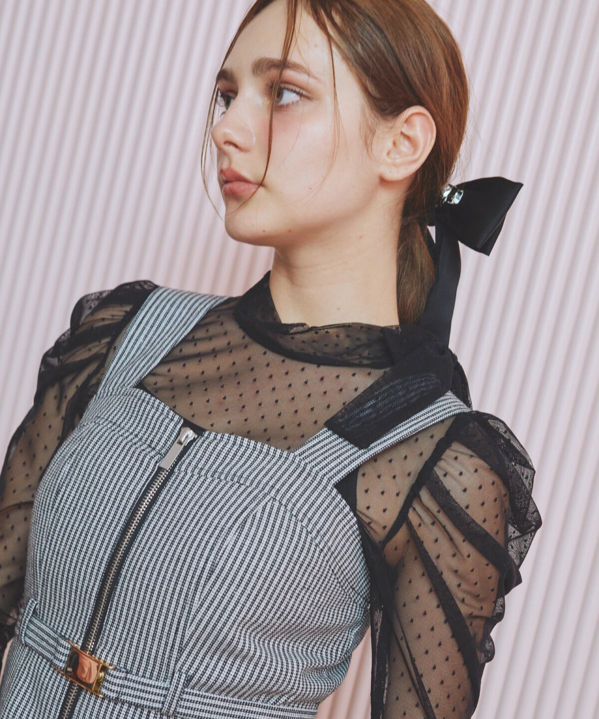 REDYAZEL「サイドプリーツジャンパースカート」|ジャンパースカート|