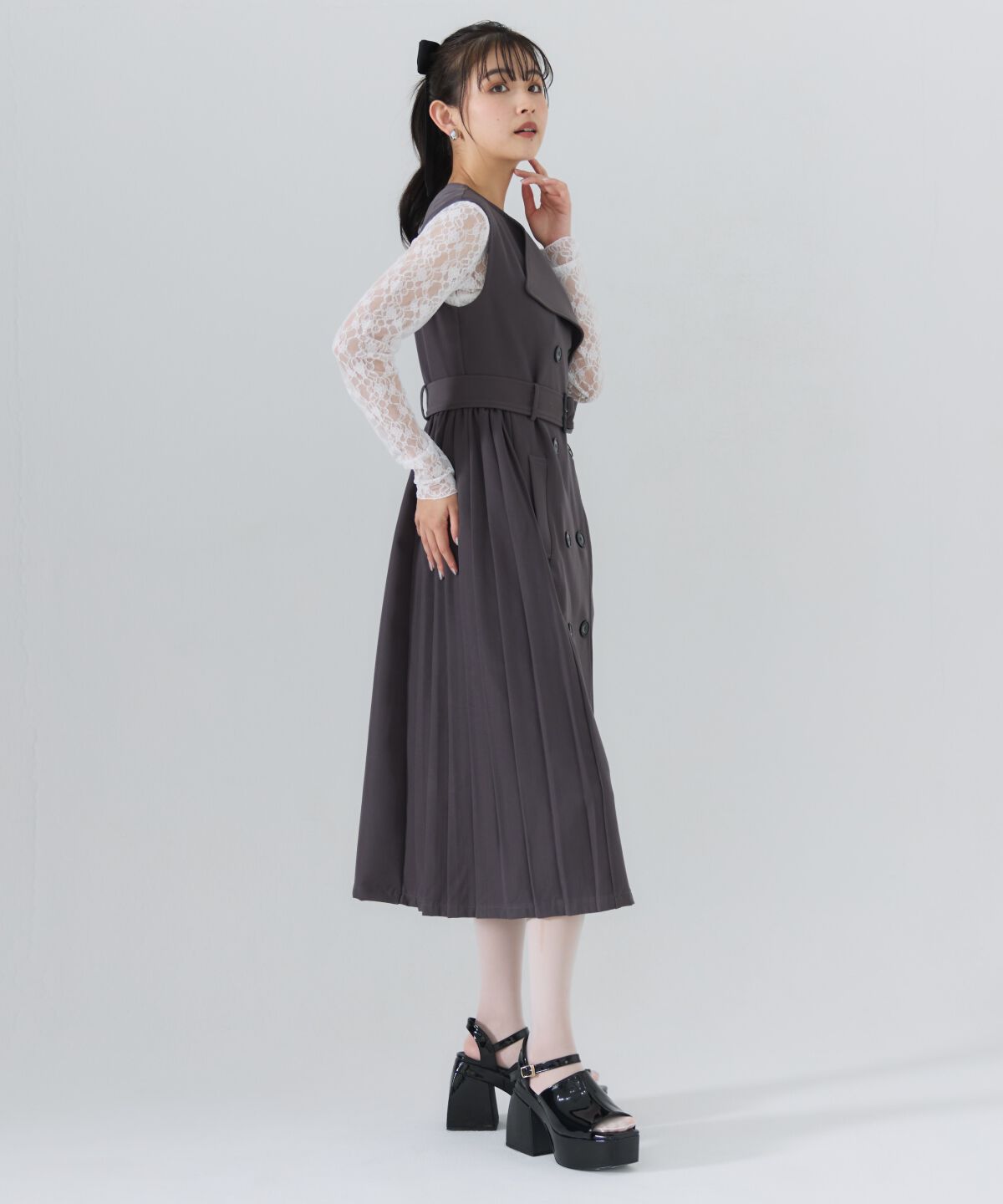 REDYAZEL「3WAYサイドプリーツトレンチコート」|トレンチコート|