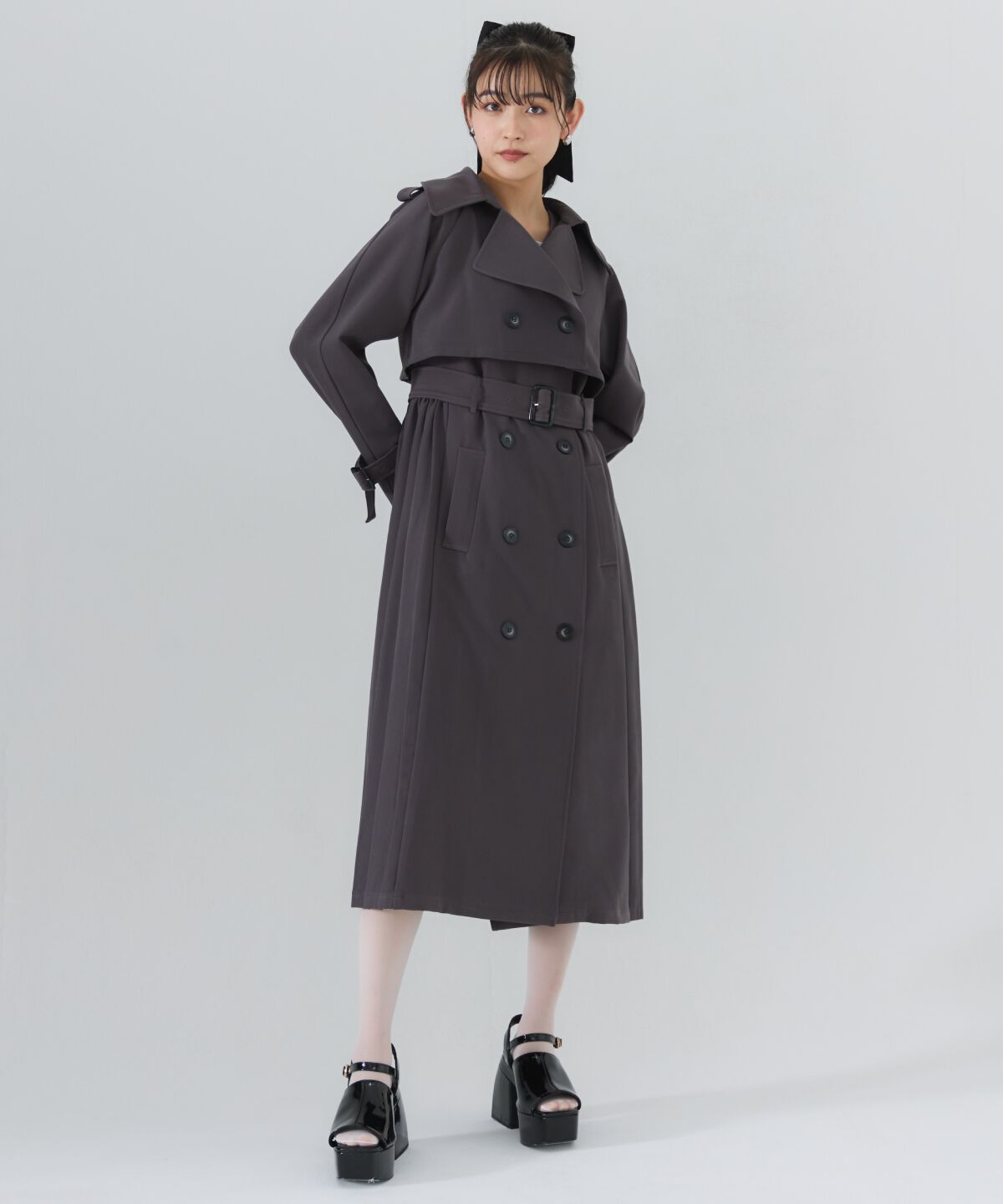 REDYAZEL「3WAYサイドプリーツトレンチコート」|トレンチコート|