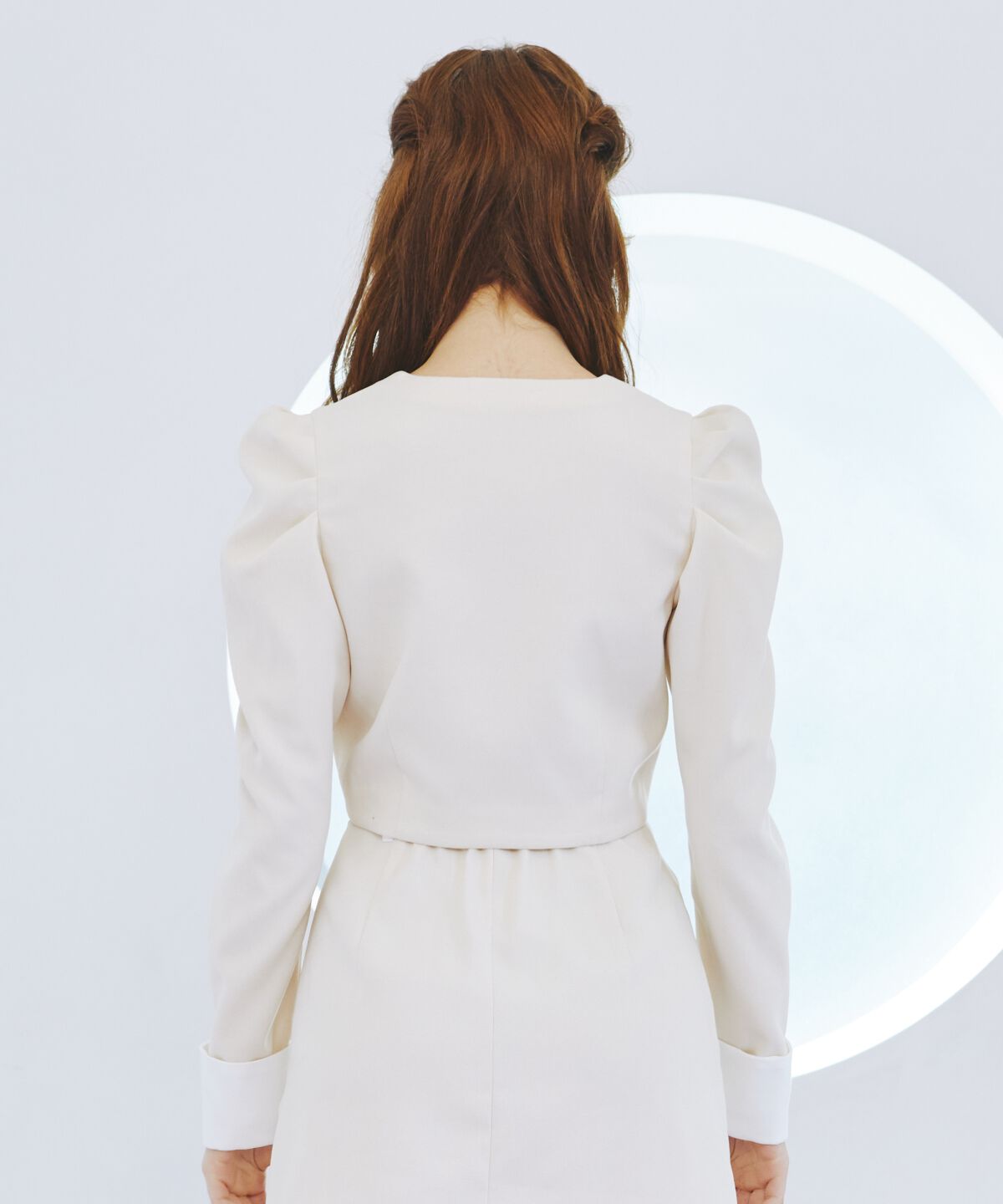 REDYAZEL「ダブルボタンバイカラージャケット」|ノーカラージャケット|