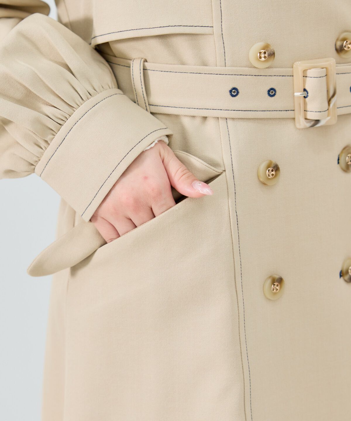 REDYAZEL「パフスリーブミニトレンチコート」|トレンチコート|