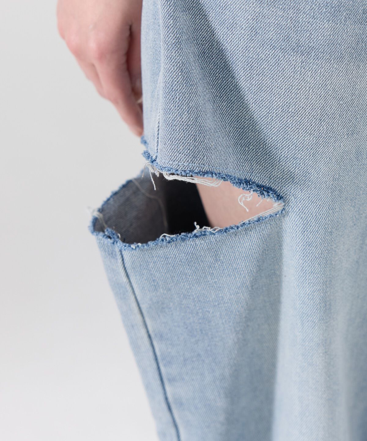 REDYAZEL「サイドダメージワイドパンツ」|デニム|