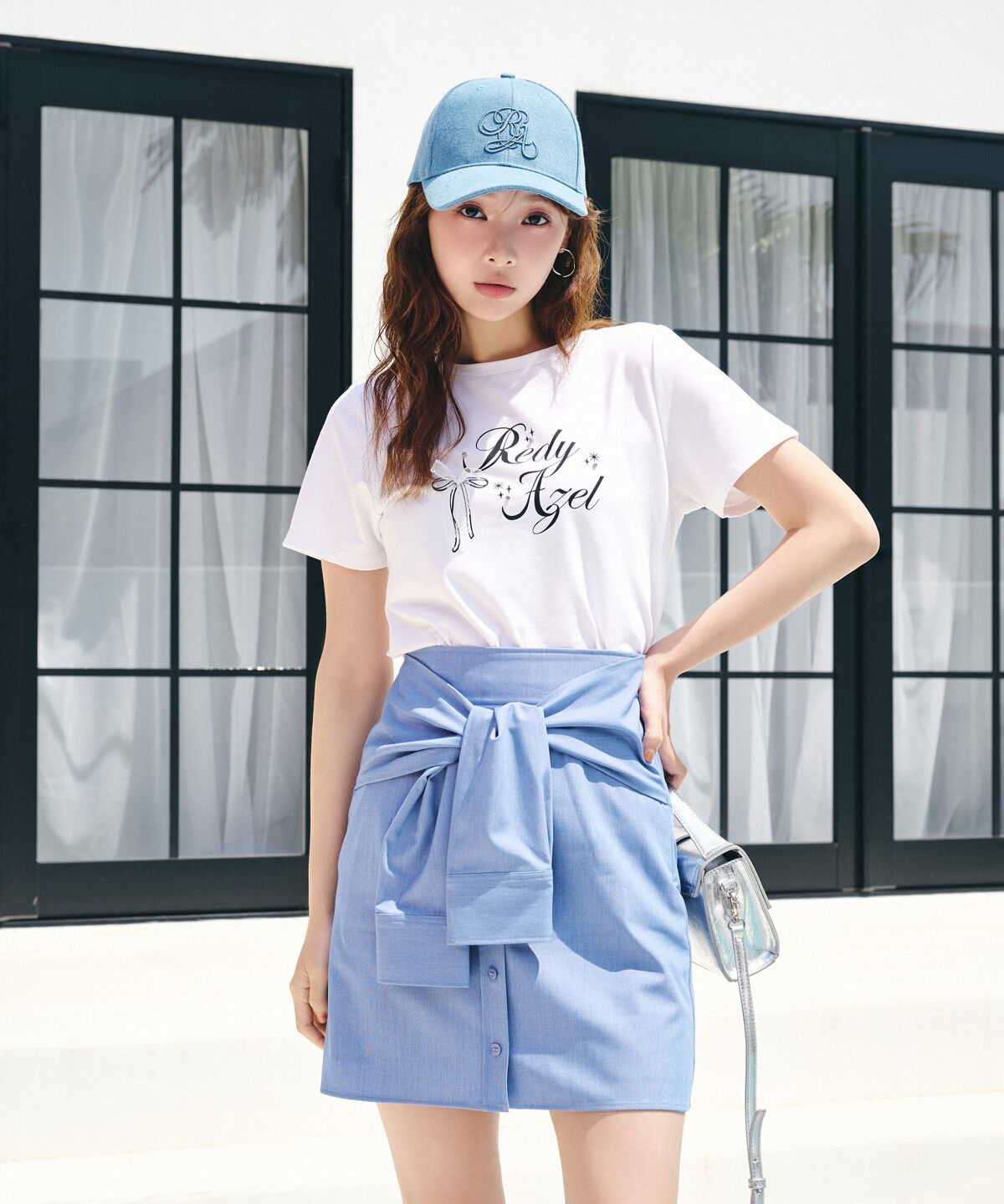 REDYAZEL「シャツライクラップミニスカート」|台形|