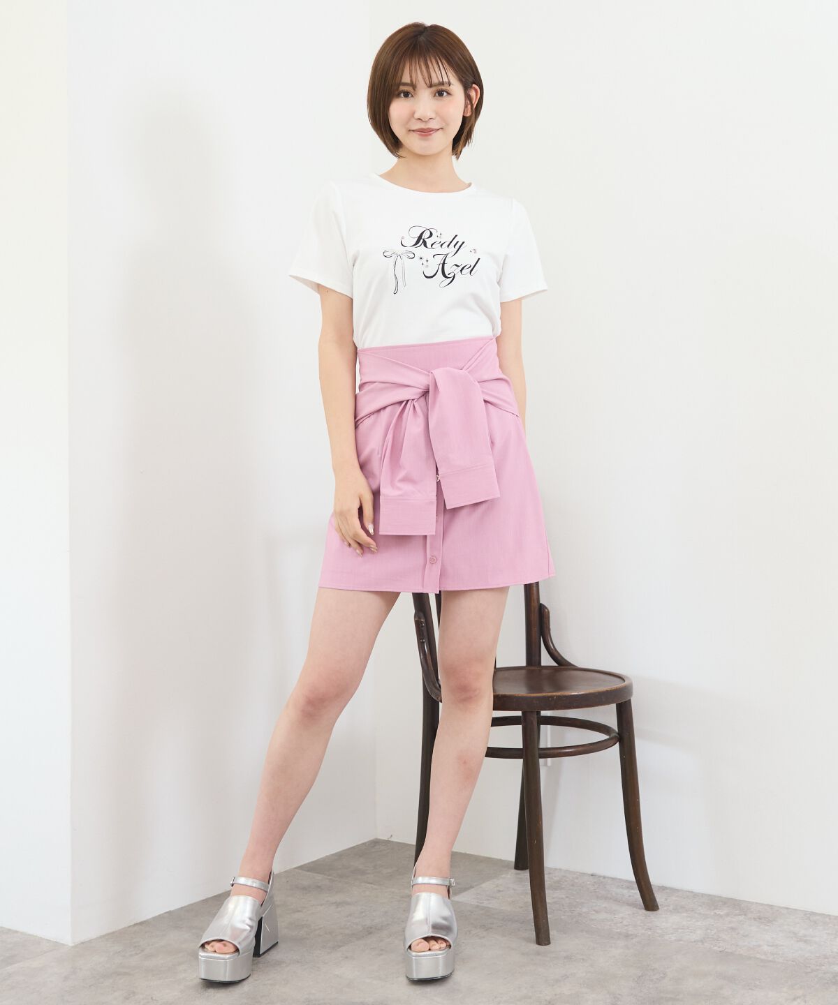 REDYAZEL「レースリボンロゴTシャツ」|Tシャツ・カットソー|