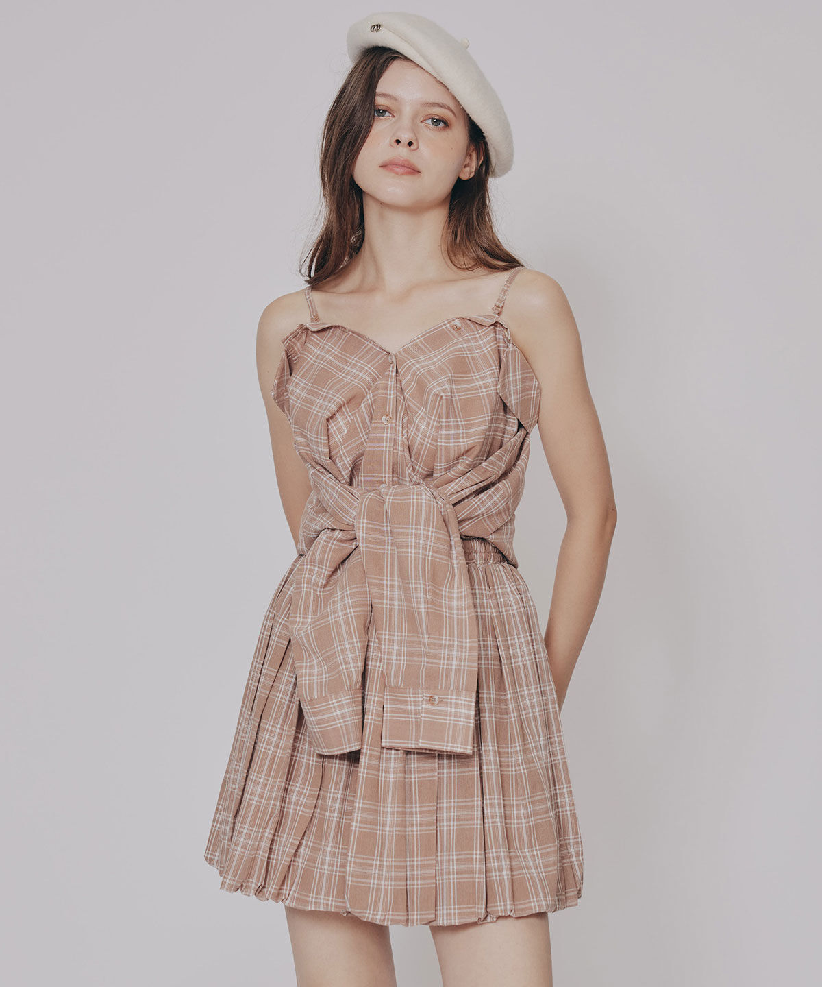 REDYAZEL「マルチWAYチェックブラウス&times;バルーンスカートセットアップ」|ワンピース|