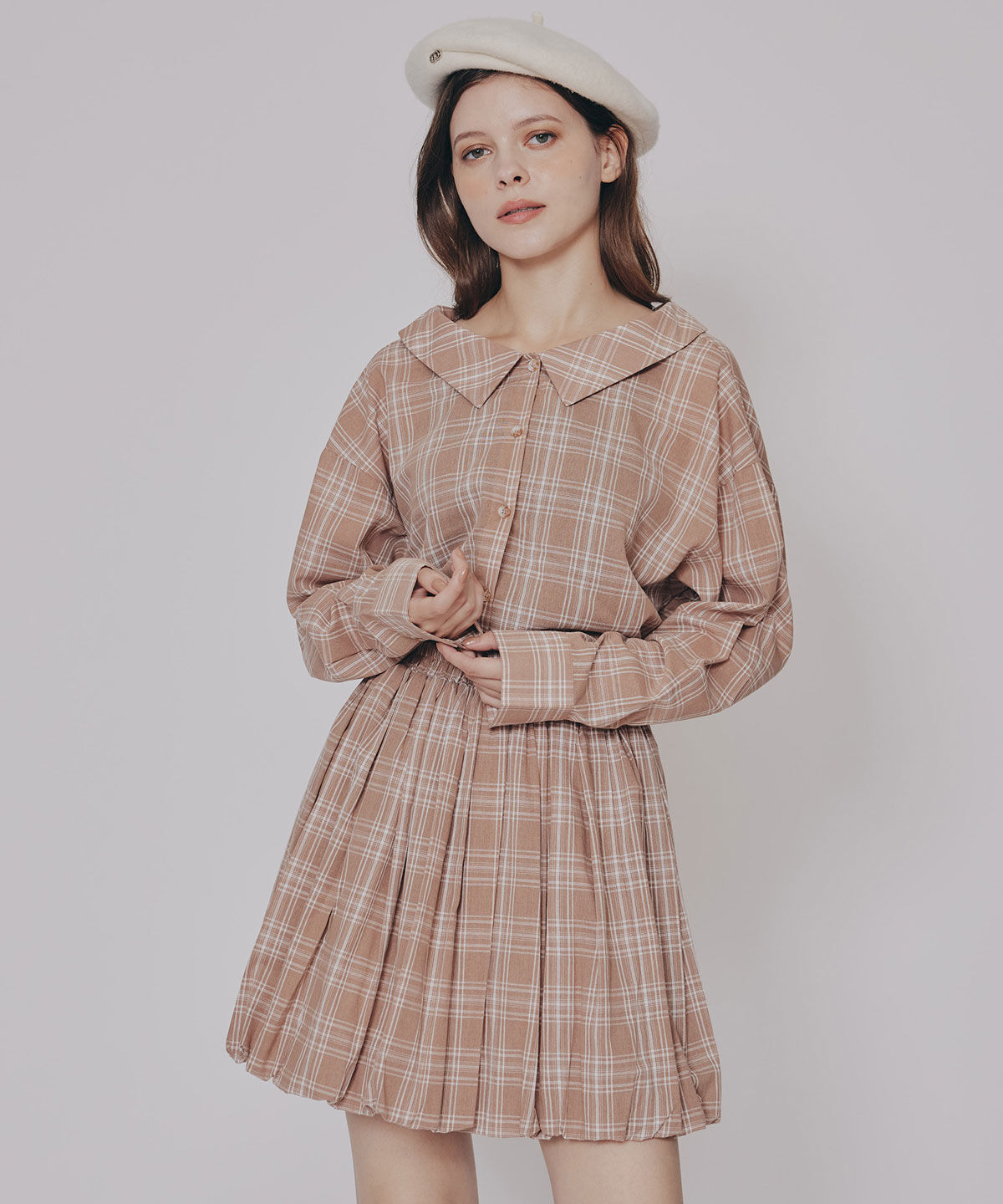 REDYAZEL「マルチWAYチェックブラウス&times;バルーンスカートセットアップ」|ワンピース|