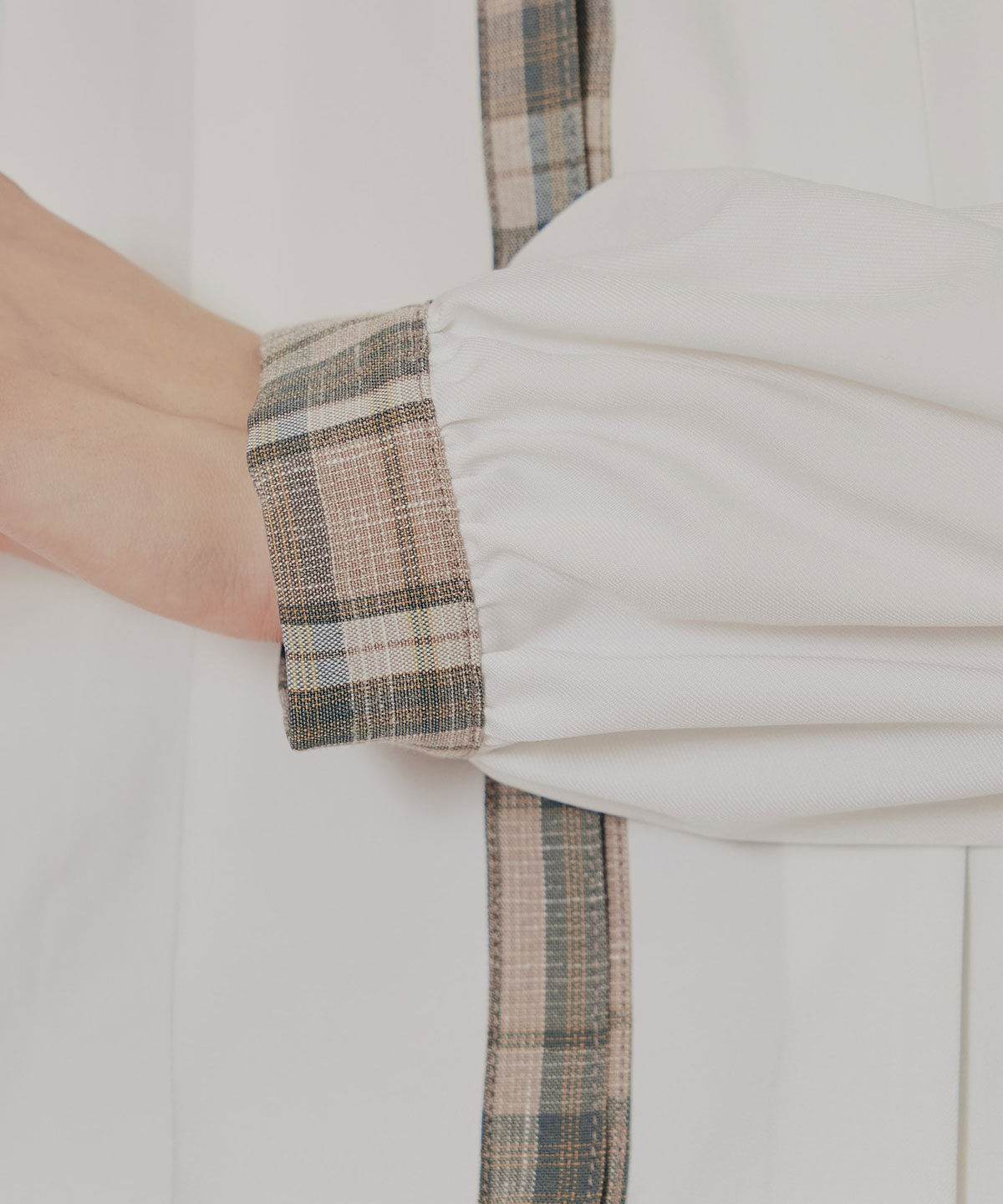 REDYAZEL「チェックバイカラーリボンタイブラウス」|シャツ・ブラウス|