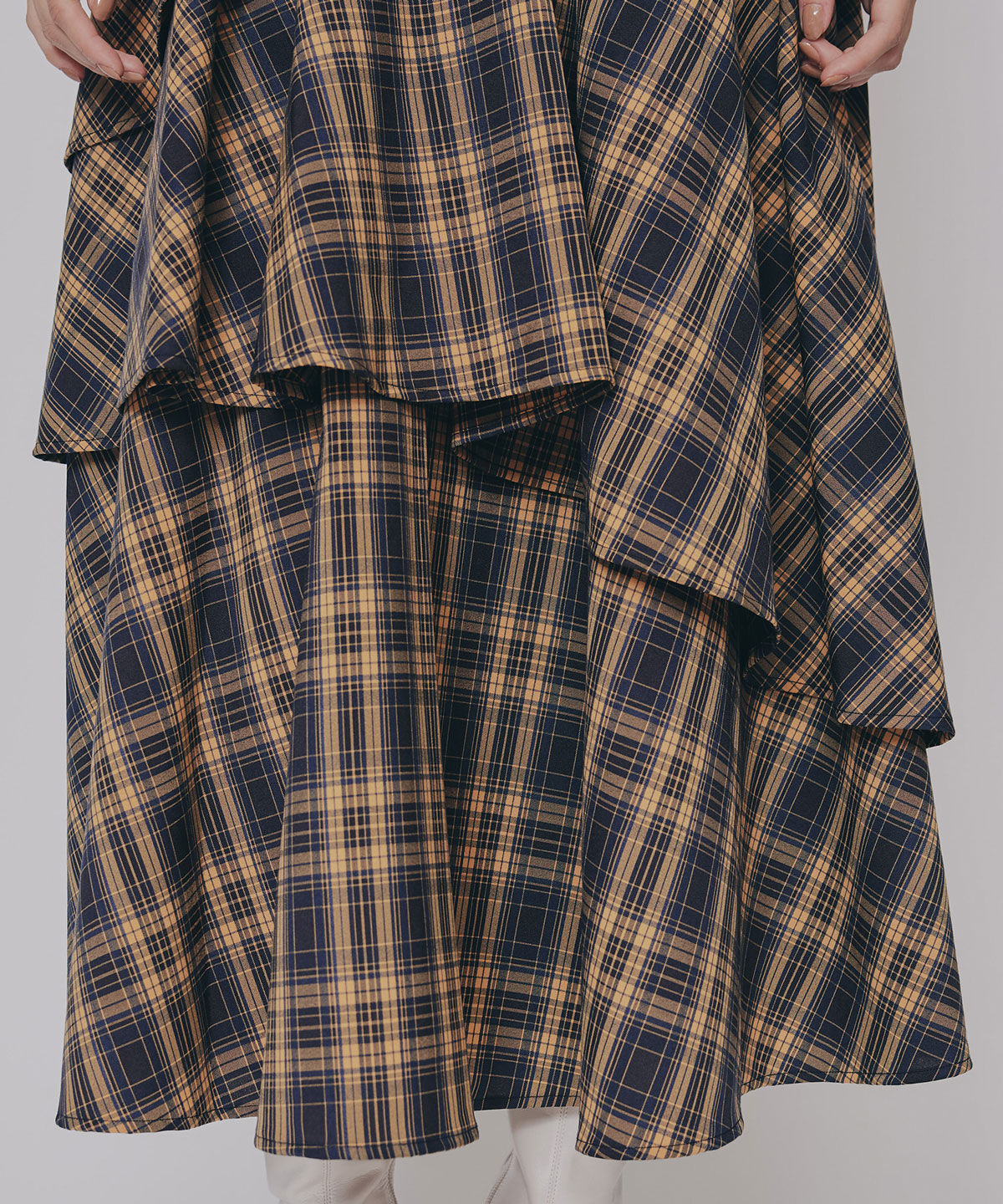 REDYAZEL「タータンチェックティアードスカート」|フレア|