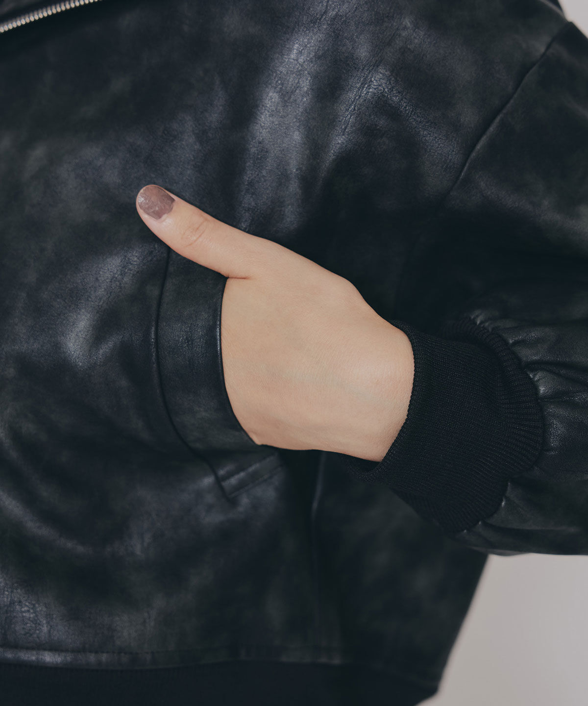 REDYAZEL「ヴィンテージライクレザーフーディブルゾン」|ブルゾン・スタジャン|