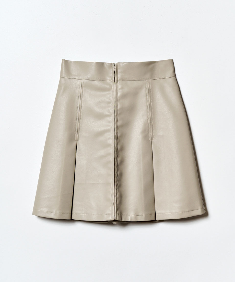 REDYAZEL「フェイクレザーBOXプリーツミニスカート」|フレア|