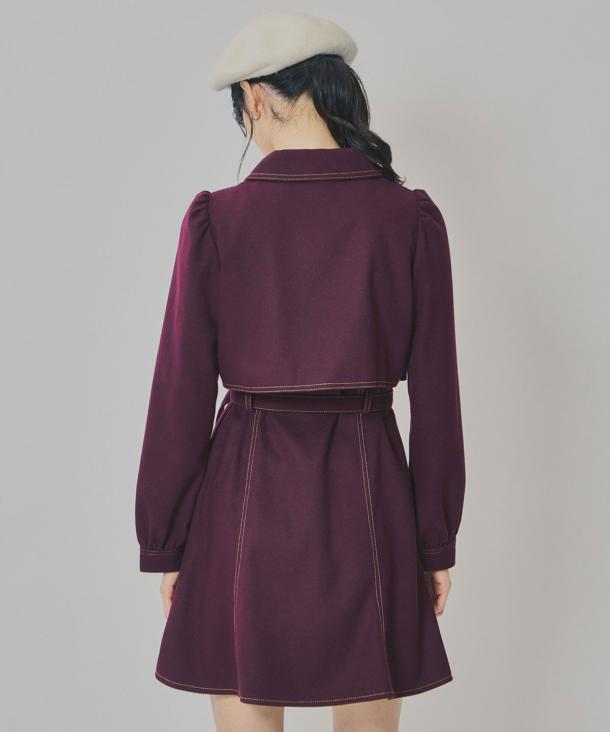 REDYAZEL「バイカラーステッチラインミニワンピース」|ワンピース|